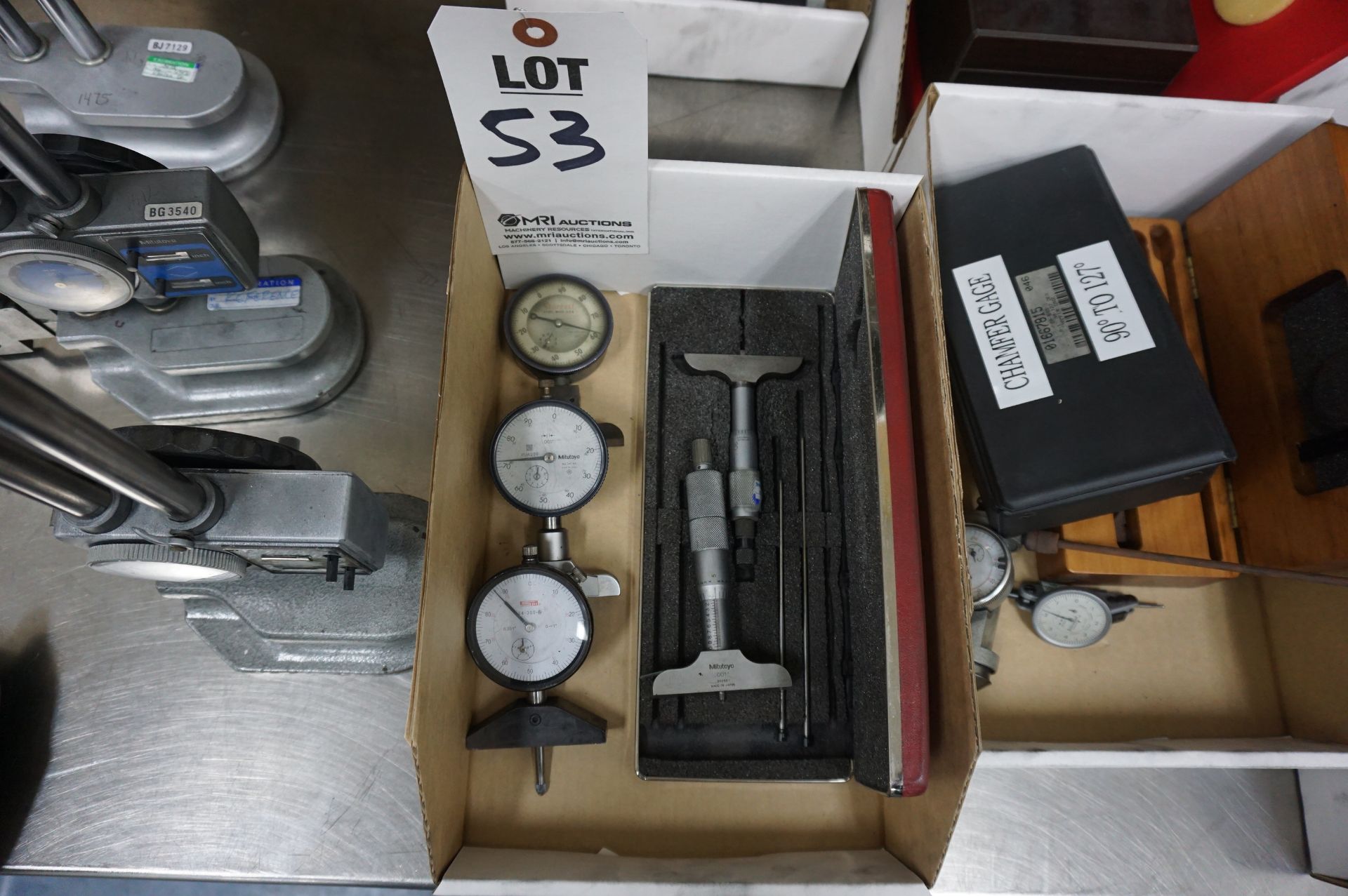 LOT TO INCLUDE: STARRETT, MITUTOYO, AND SPI DEPTH INDICATORS AND DEPTH MICROMETERS - Image 2 of 3