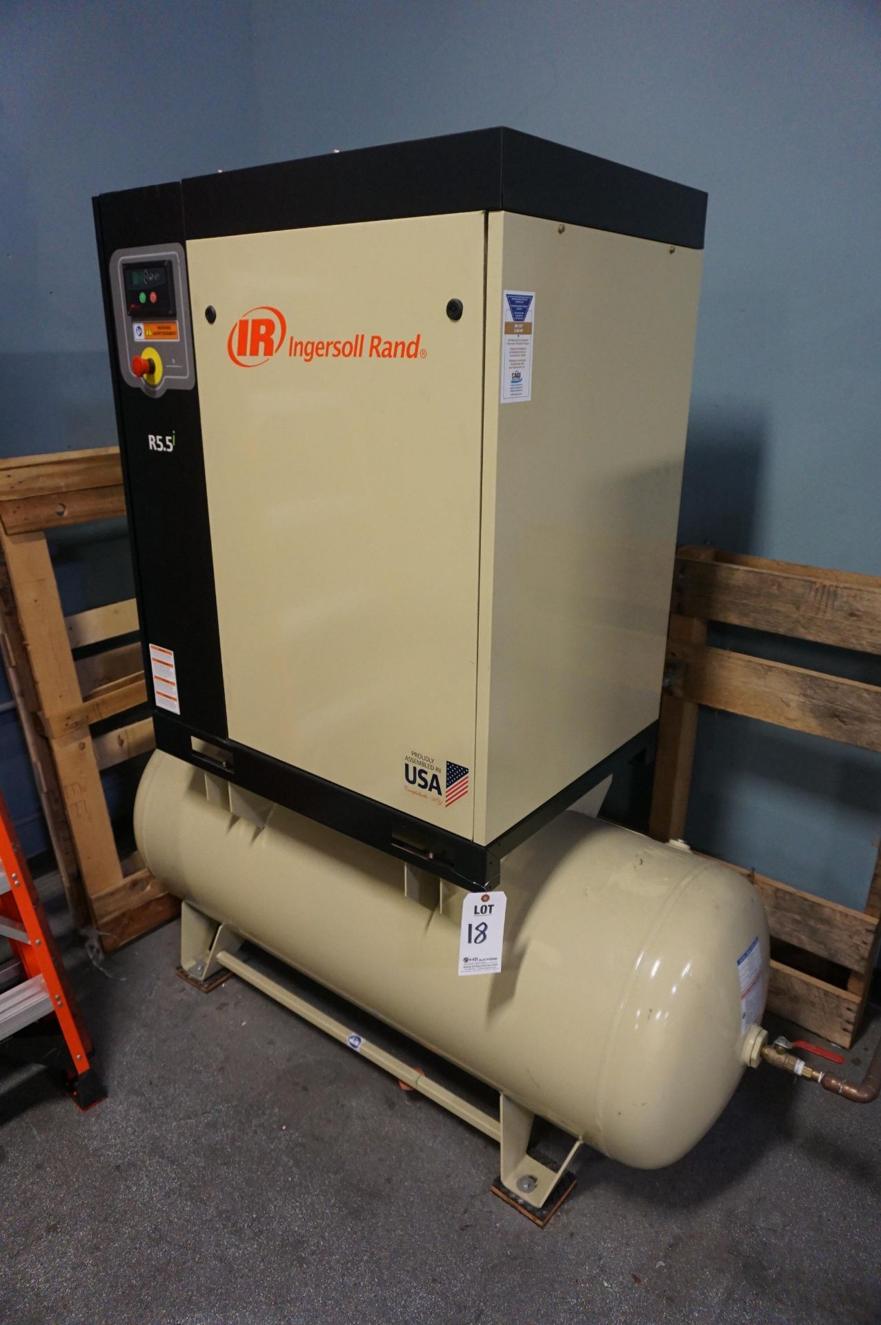 2019 INGERSOLL RAND AIR COMPRESSOR MODEL R5.5I-A200, S/N CBV658431