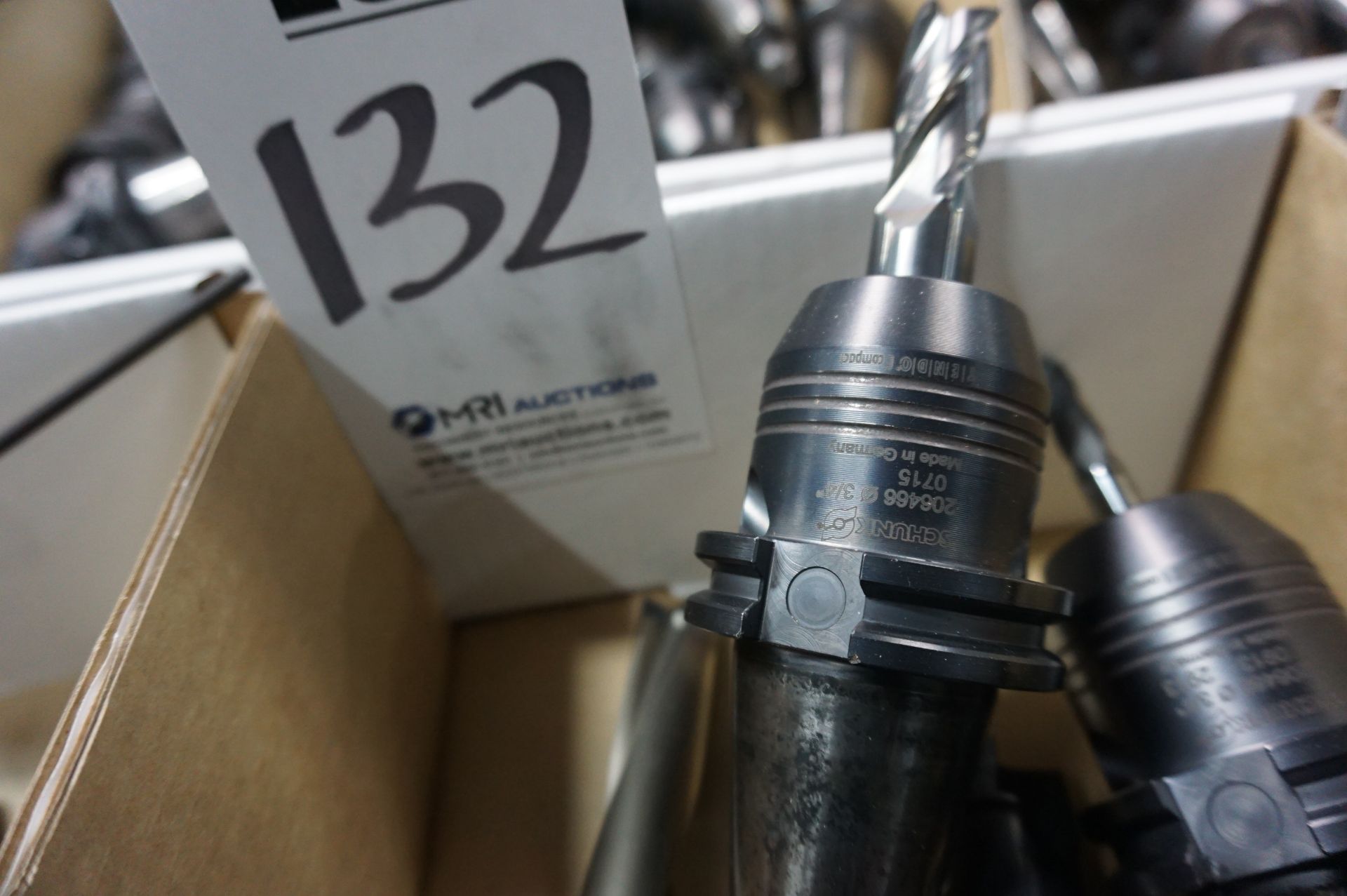 LOT TO INCLUDE: (4) SCHUNK CAT 40 TOOL HOLDERS, (1) CAT 40 TOOL HOLDER WITH INDEXABLE DRILL