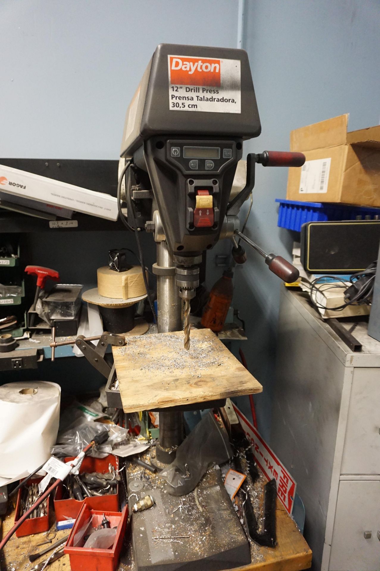 LOT TO INCLUDE: (1) CLAUSING MODEL 1687 DRILL PRESS, S/N 530049, SOLID STEEL BASE (1) DAYTON 12" - Image 2 of 5
