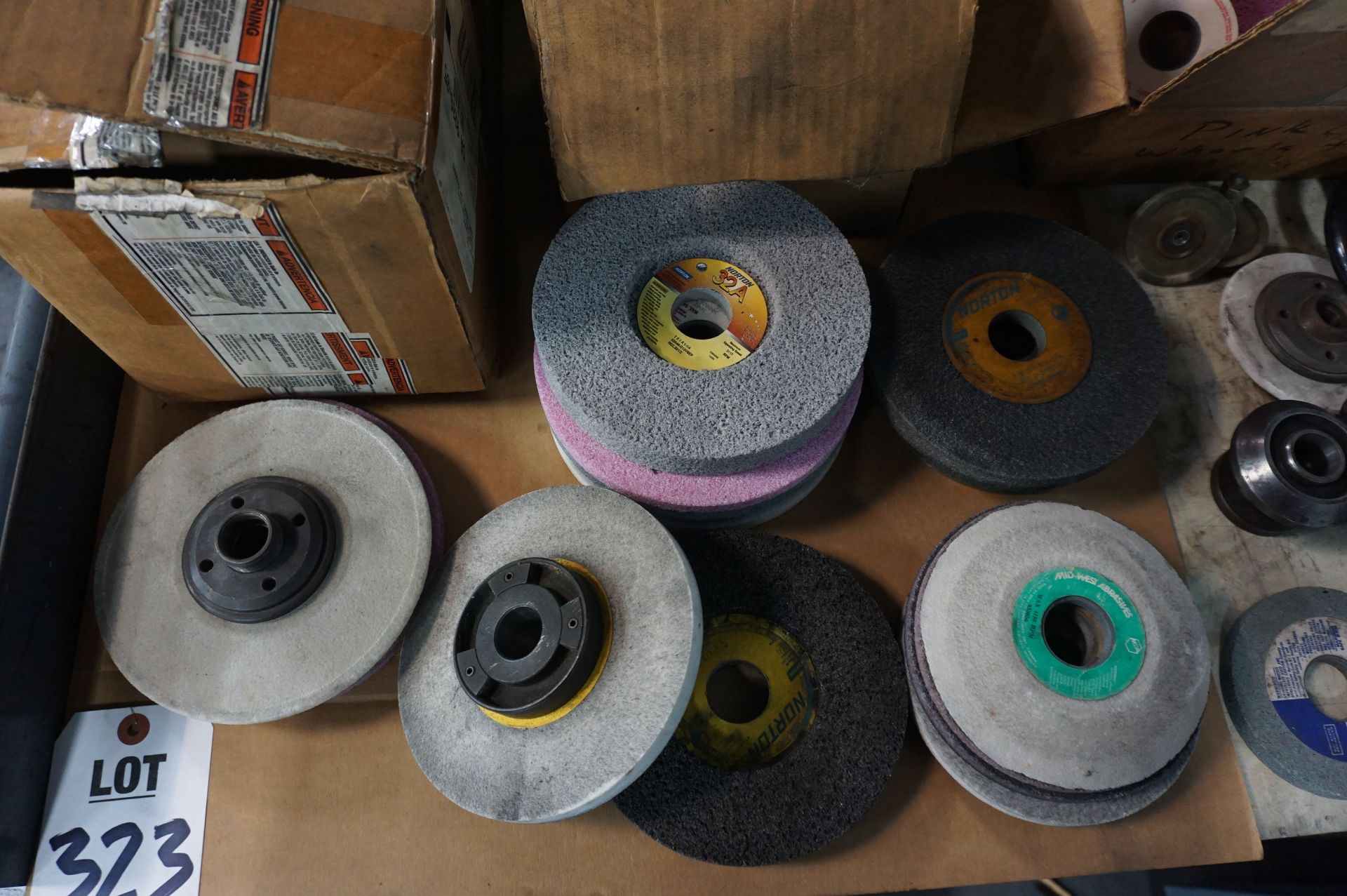 GRINDING SUPPORT LOT TO INCLUDE: VARIED SIZES OF NORTON GRINDING WHEELS - Image 5 of 5