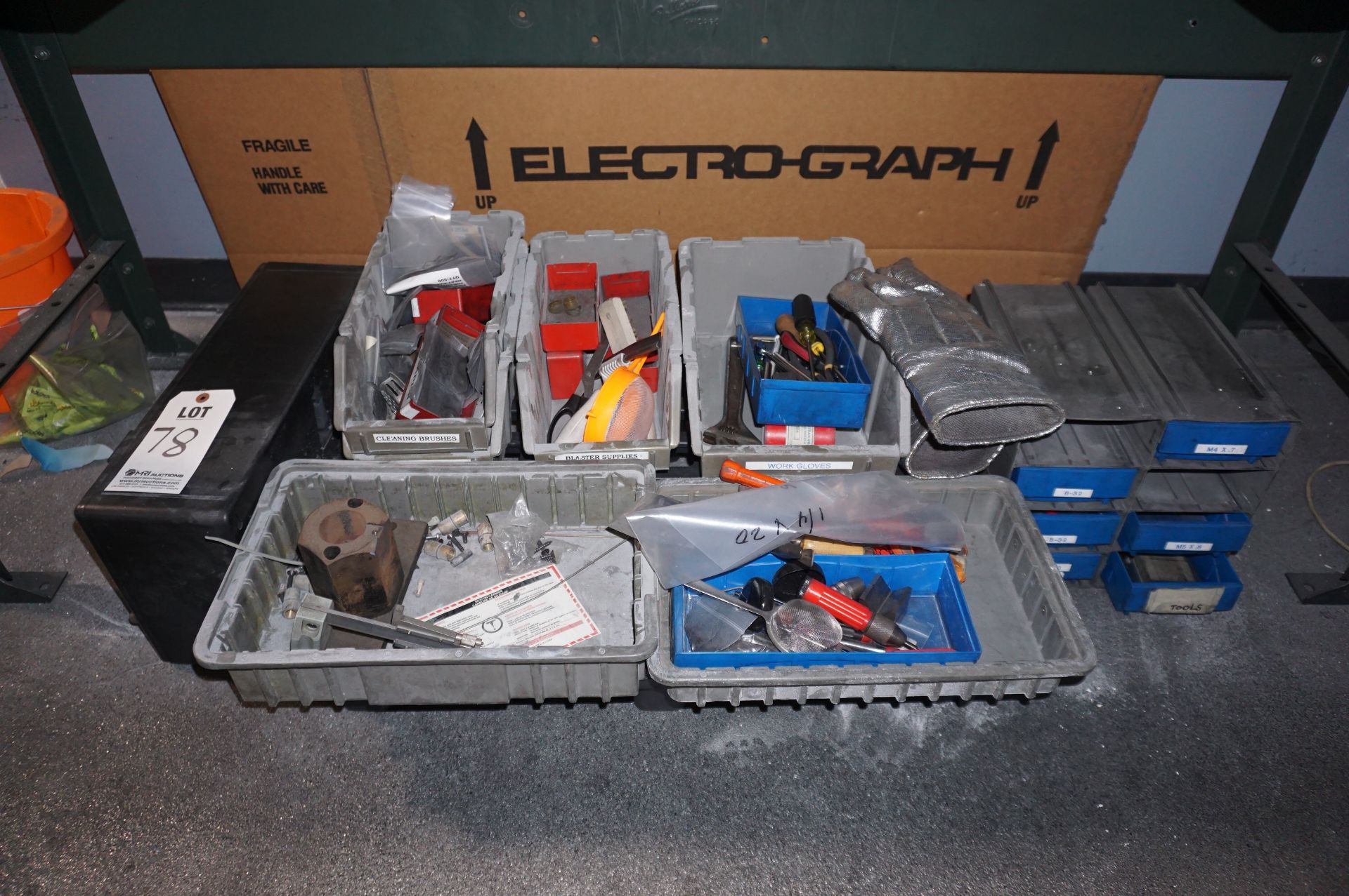 LOT TO INCLUDE: MISC. MAGNIFYING INSPECTION LAMPS, MISC. TOOLING AND ORGANIZER