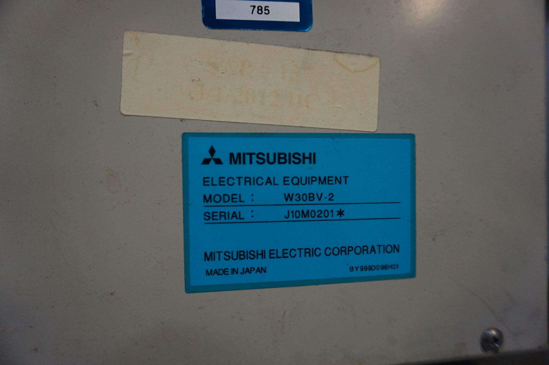 2007 MITSUBISHI MD+PROII WIRE ELECTRICAL DISCHARGE MACHINE MODEL BA8, WEIGHT 1800KG, S/N 50B8V201, - Image 7 of 10