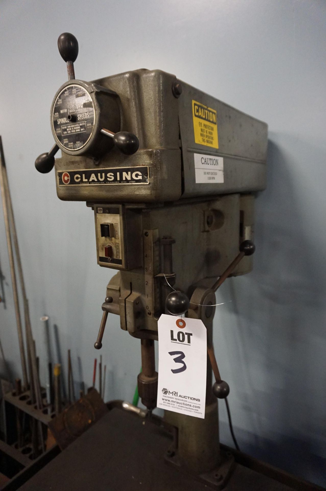 LOT TO INCLUDE: (1) CLAUSING MODEL 1687 DRILL PRESS, S/N 530049, SOLID STEEL BASE (1) DAYTON 12" - Image 5 of 5