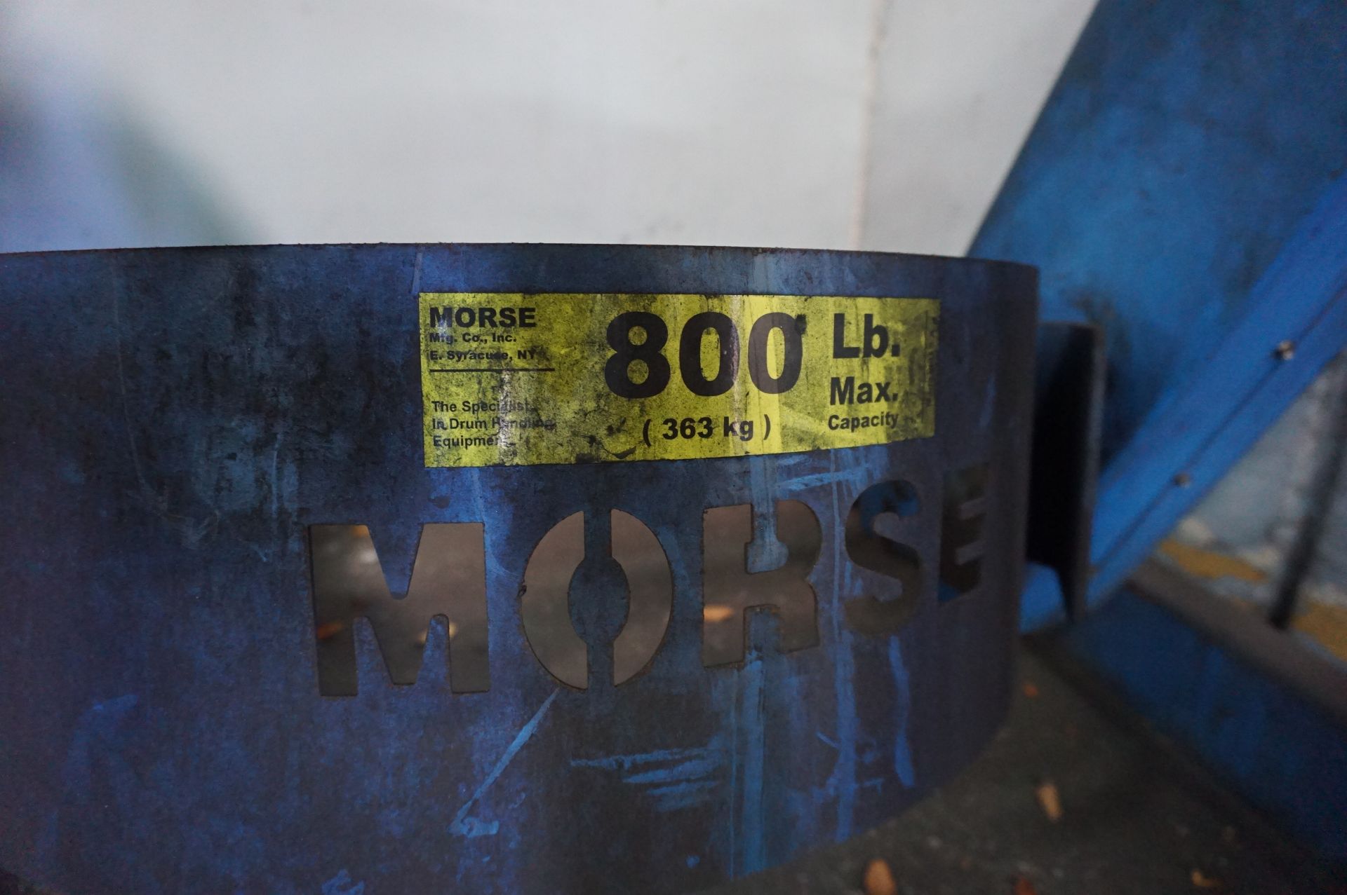 MORSE BARREL LIFT, MODEL 400A-80-114, S/N 0713, 800 LB MAX CAPACITY - Image 3 of 3