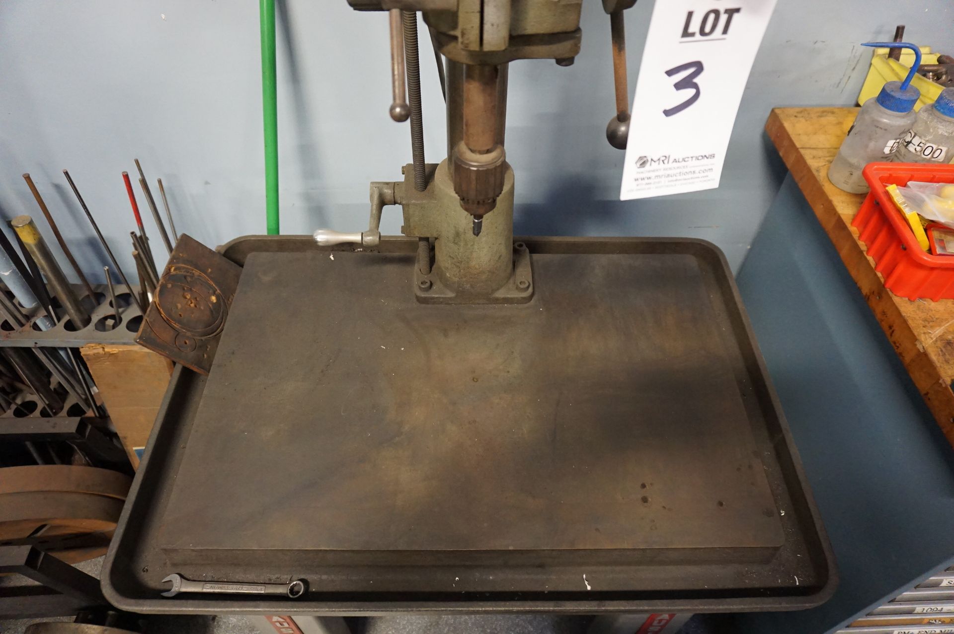 LOT TO INCLUDE: (1) CLAUSING MODEL 1687 DRILL PRESS, S/N 530049, SOLID STEEL BASE (1) DAYTON 12" - Image 4 of 5