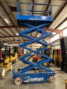 2001 UPRIGHT 26' ELECTRIC SCISSOR LIFT, MODEL: 26N, S/N: 16971, SOLID TIRES, 26' TALL PLATFORM HEIGH