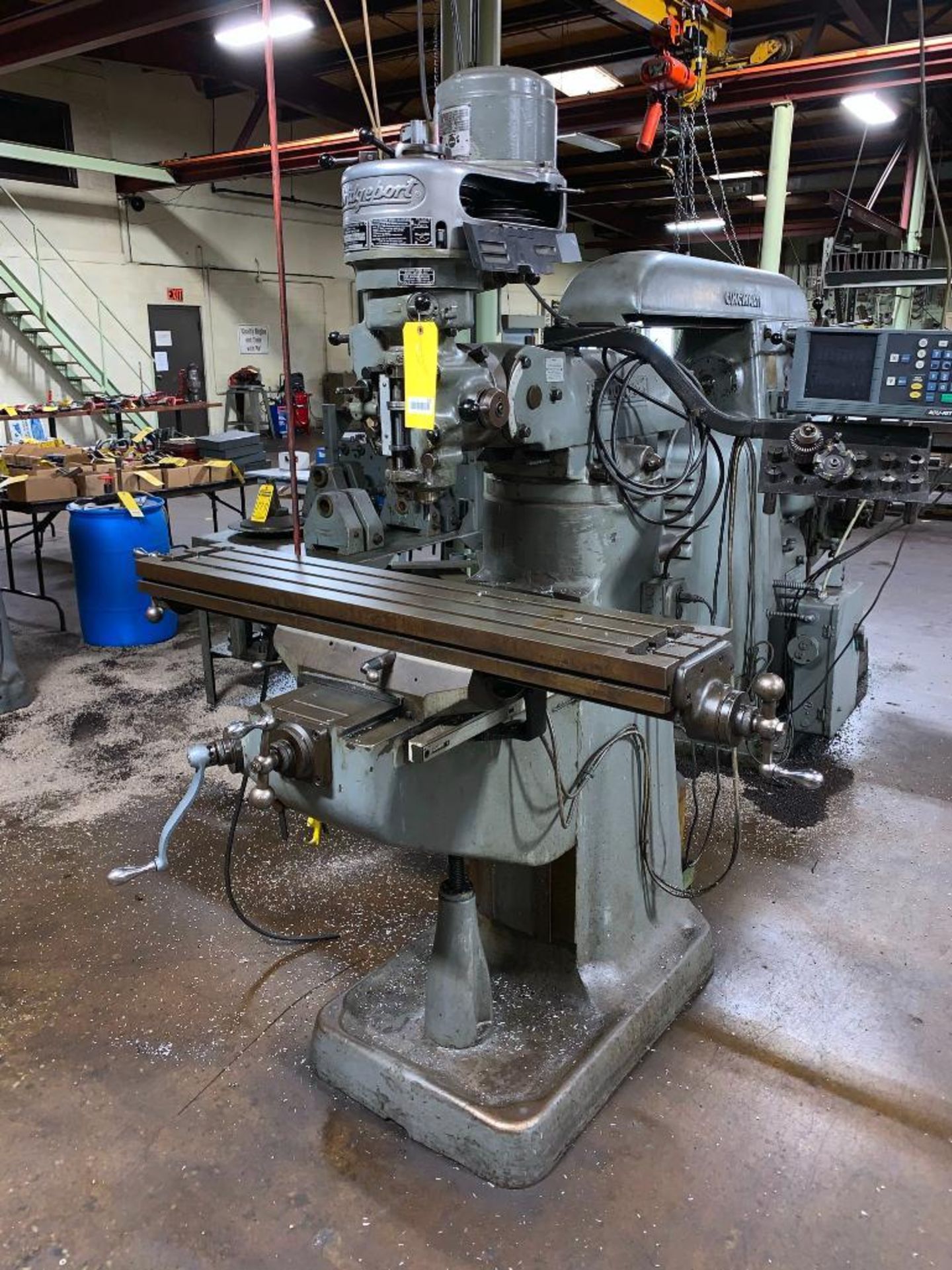 BRIDGEPORT 1-HP VERTICAL MILL, ACU-RITE DRO, 9'' X 48'' TABLE - Image 3 of 6