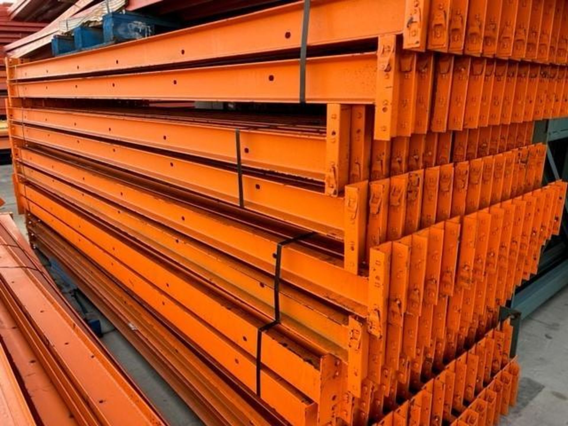 (1,492X) STRUCTURAL STYLE BEAMS: (1159) 144'' L X 4'' H, PINS: 4-HOLES, COLOR: ORANGE, (150) 144'' L