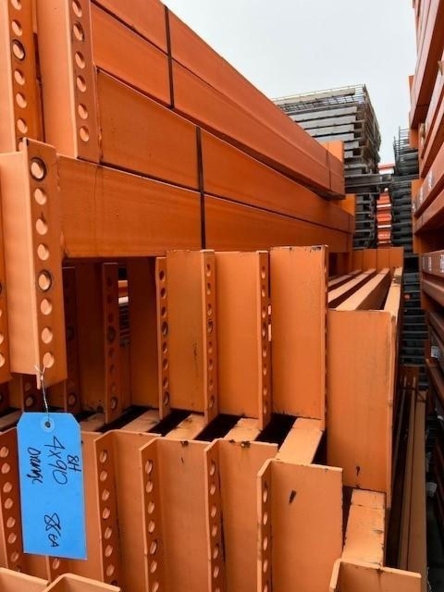 (88X) STRUCTURAL STYLE BEAMS, 90'' L X 4'' H, PINS: 8-HOLES, COLOR: ORANGE, LOCATION: 15785 MOUNTAIN