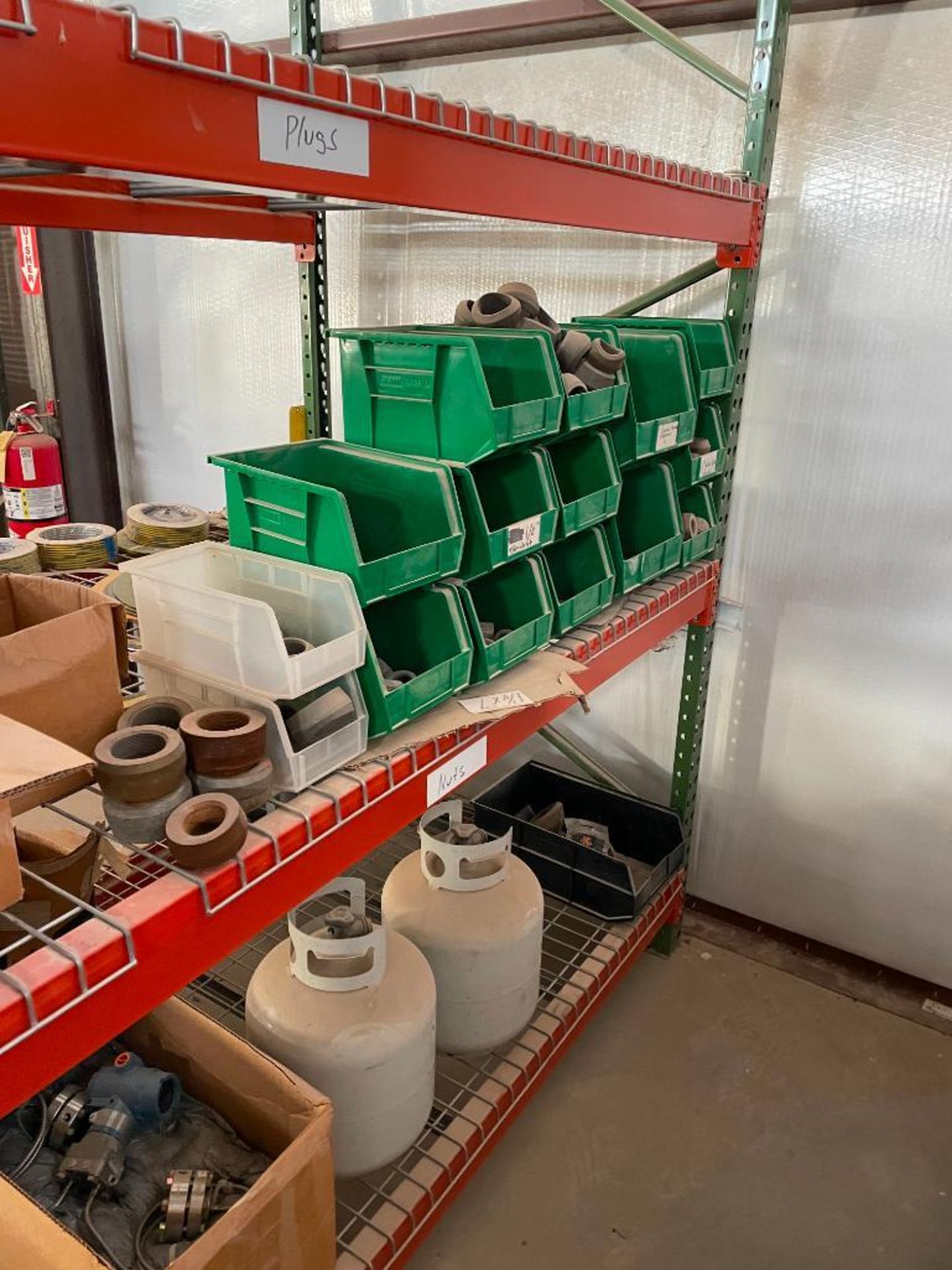 CONTENT OF SHELVING IN SHIPPING AND RECEIVING BUILDING: NEW VALVES, FLEX SEAL GASKETS, PIPE FITTINGS - Image 16 of 20