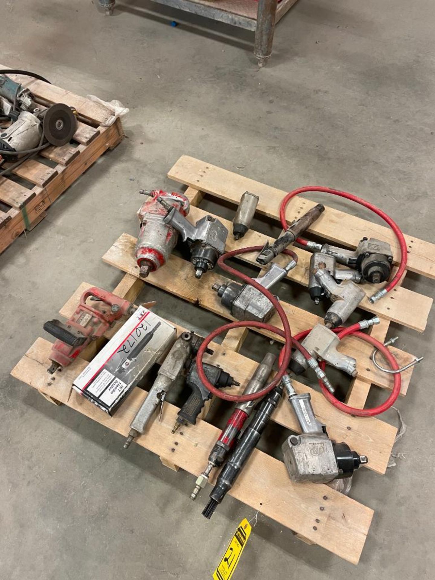 SKID OF ASSORTED PNEUMATIC TOOLS