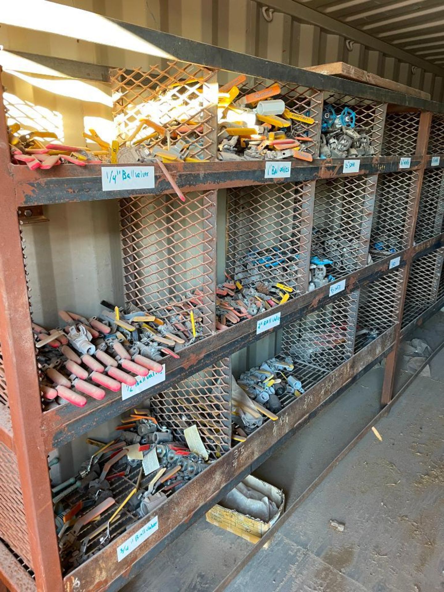 20' CONEX BOX, CONTENT OF STEEL SHELVING, ASSORTED VALVES, AND U BOLTS - Image 3 of 3