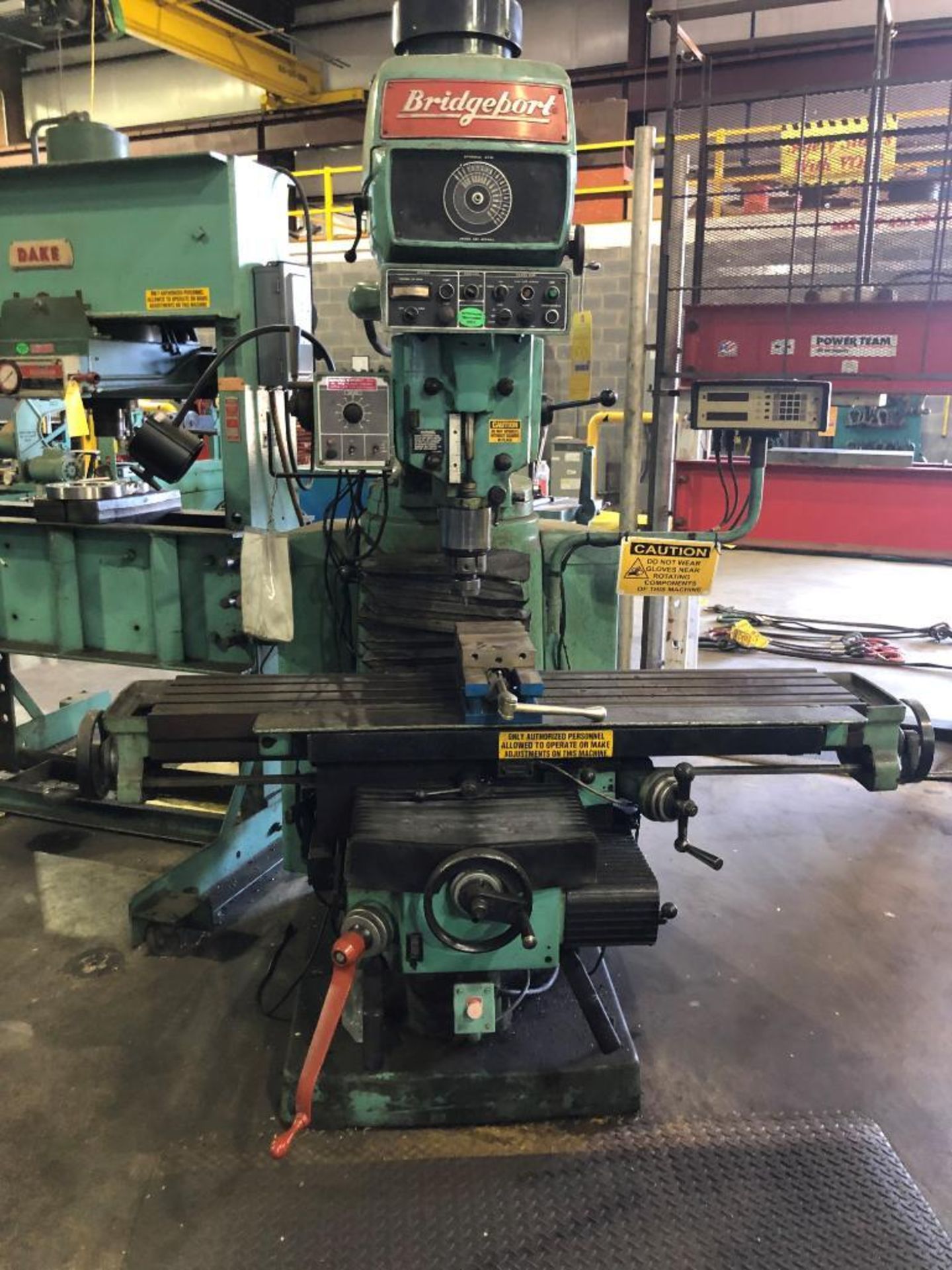 BRIDGEPORT SERIES 2 VERTICAL MILL, 2-AXIS DRO, 58'' X 11'' TABLE, KNEE BED, 50-3500 SPINDLE RPM, KUR