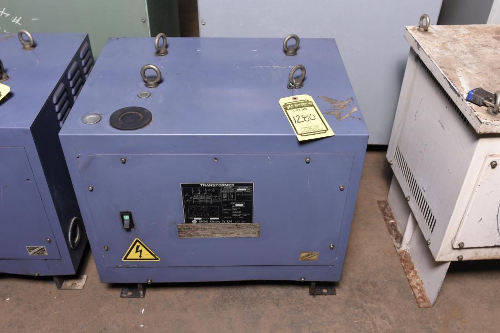 BRONE ELECTRIC 3-PH TRANSFORMER, PRIMARY VOLTS: 480, SECONDARY VOLTS: 200