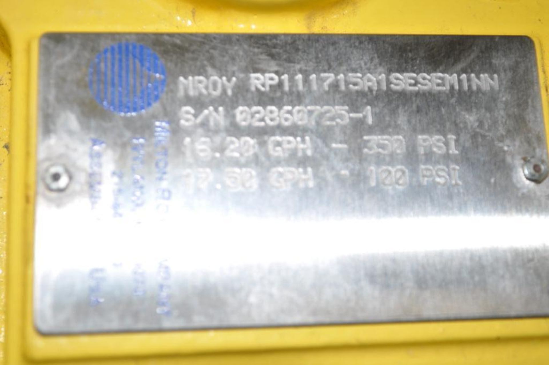 (UNUSED) MILTON ROY METERING PUMP, MROY RP111715A1SESEM1NN, 16.20 GPH-350 PSI, 17.50 GPH-100 PSI, 1/ - Image 2 of 4