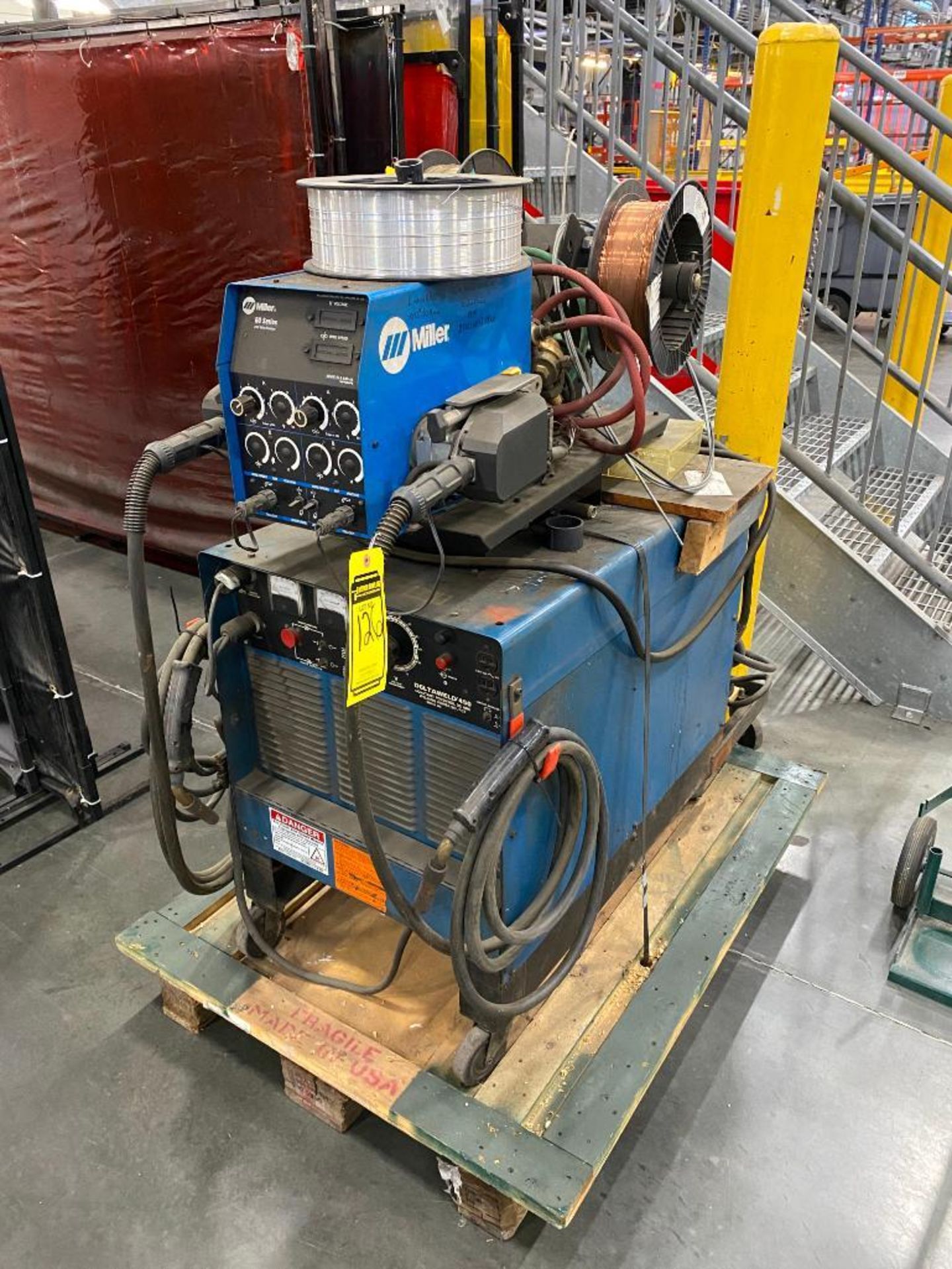 MILLER DELTAWELD 450 CONSTANT POTENTIAL DC ARC WELDING POWER SOURCE, W/ MILLER 60 SERIES WIRE FEEDER