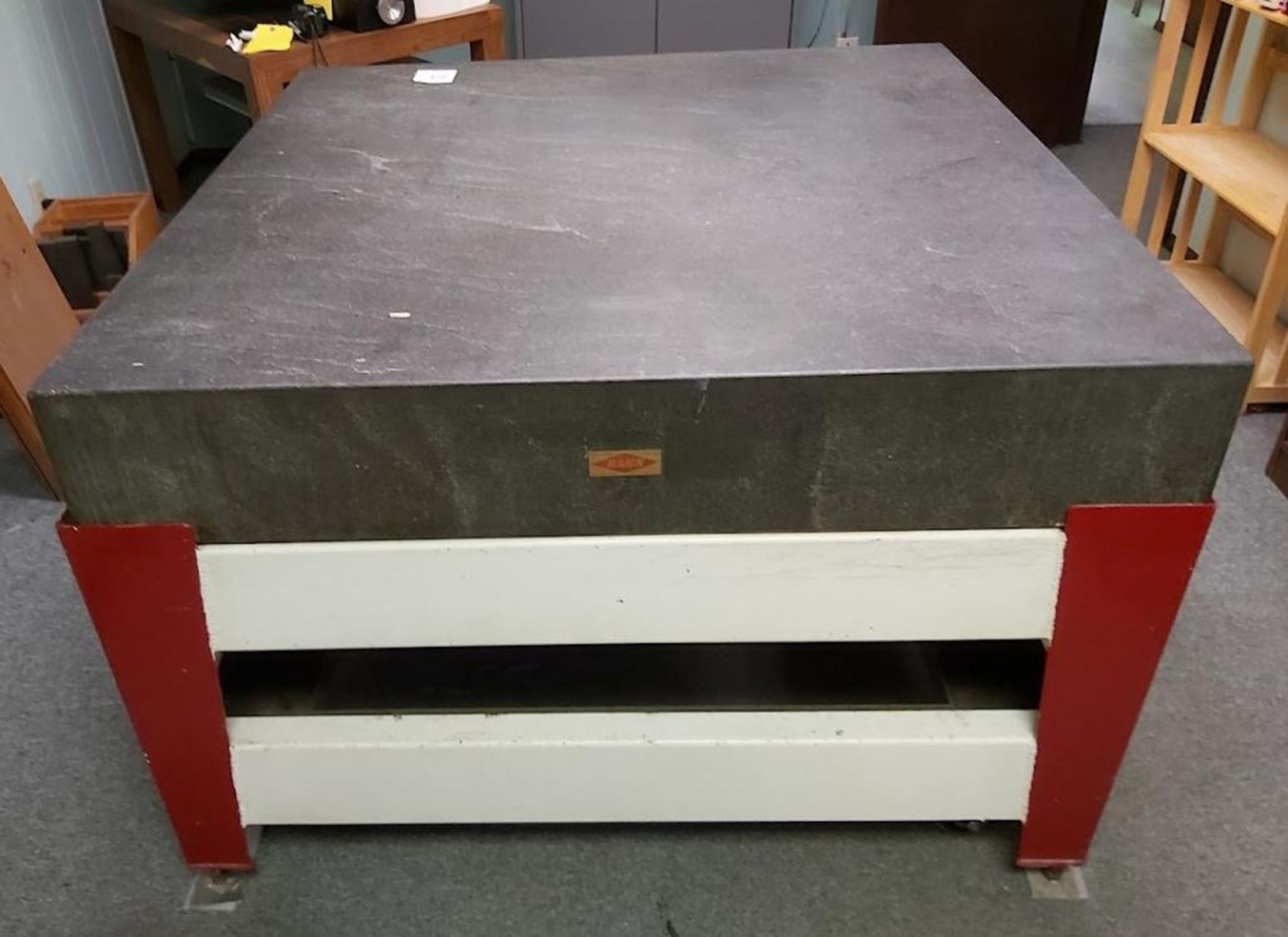 RAHN GRANITE SURFACE PLATE 48'' X 48'' W/ ROLLING STAND