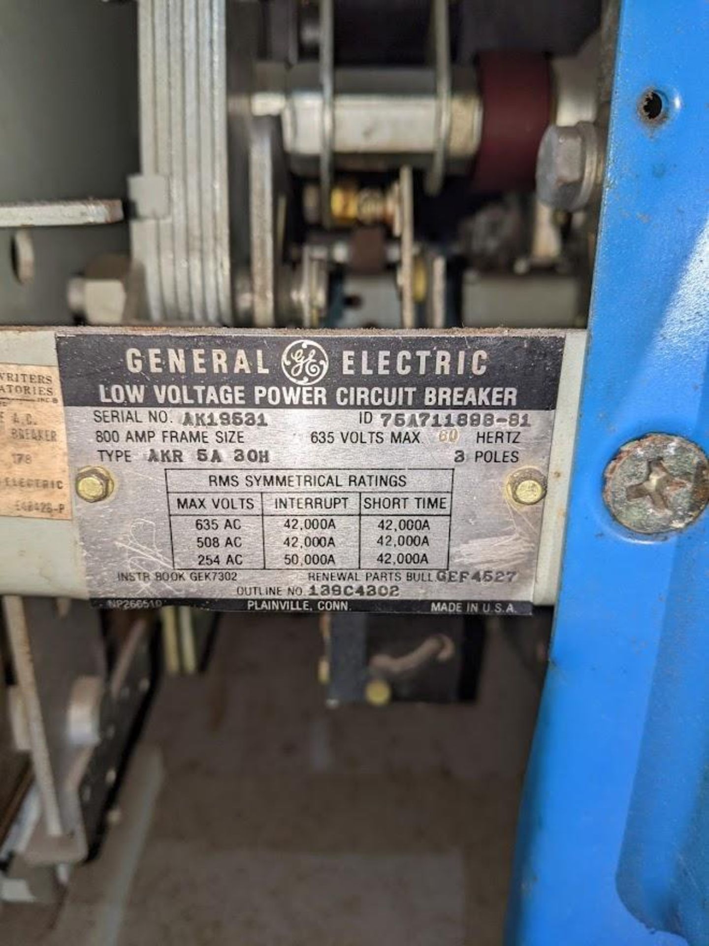 800 AMP GE CIRCUIT BREAKER AKR-5A-30H (NO CABINET), HIT # 3038 - Image 2 of 4