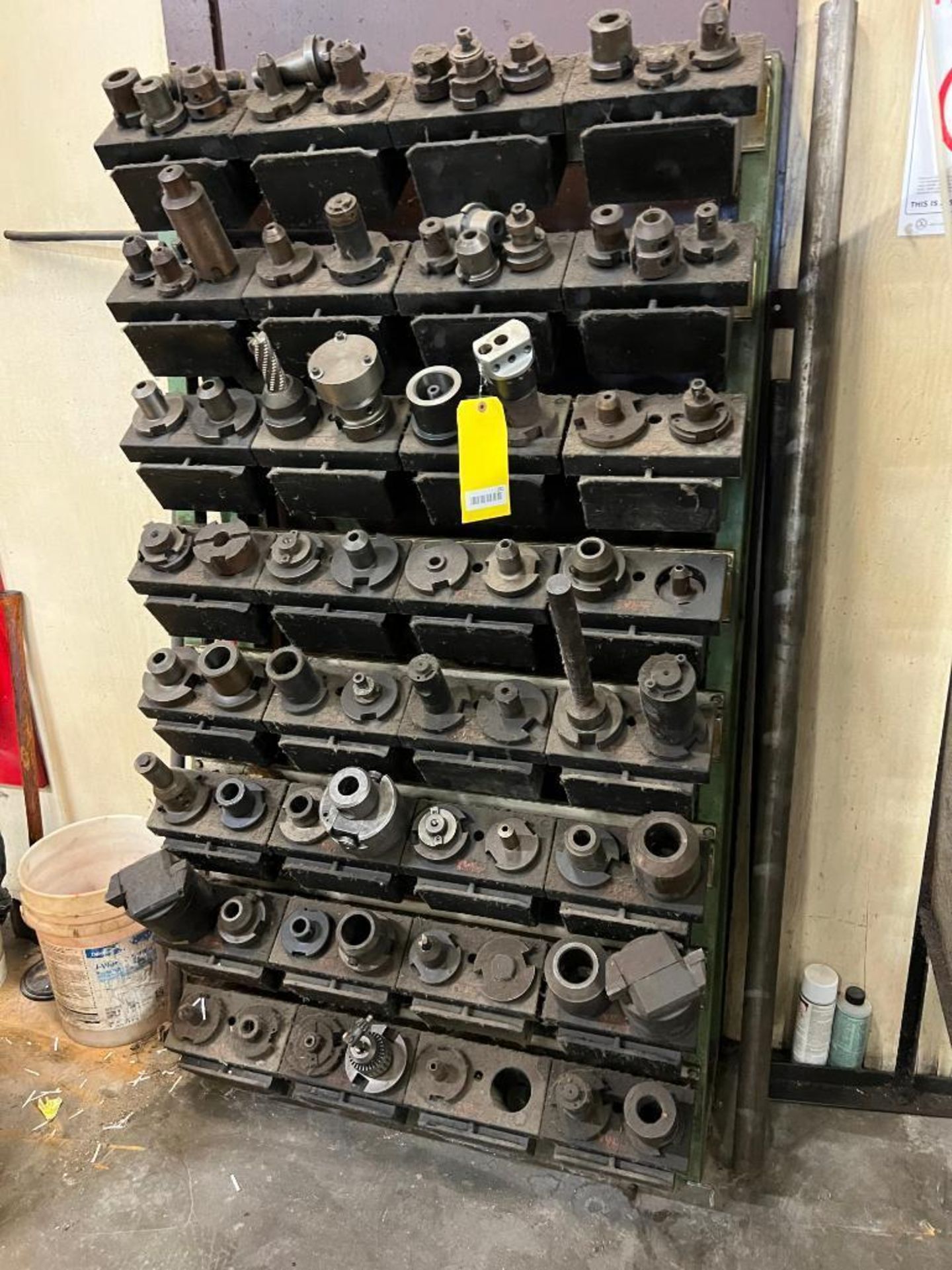 SHELVING UNIT W/ ASSORTED TAPER TOOLING HOLDERS & TOOLING