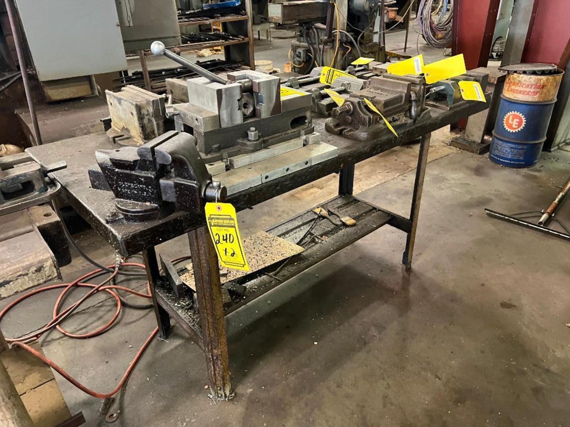 (2) STEEL WORKBENCHES: 29'' X 78'' W/ 4'' COLUMBIA VISE, D44 & 28 X 66'', W/ 4'' COLUMBIA VISE, D44 - Image 4 of 8