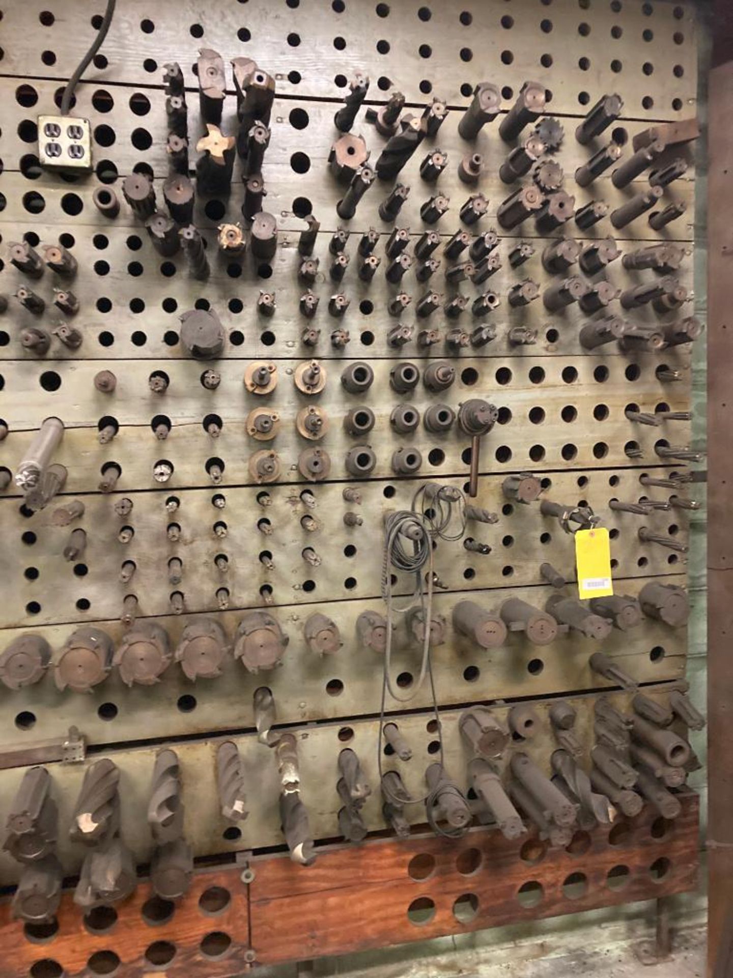ASSORTED REAMERS & DRILLS ON WALL