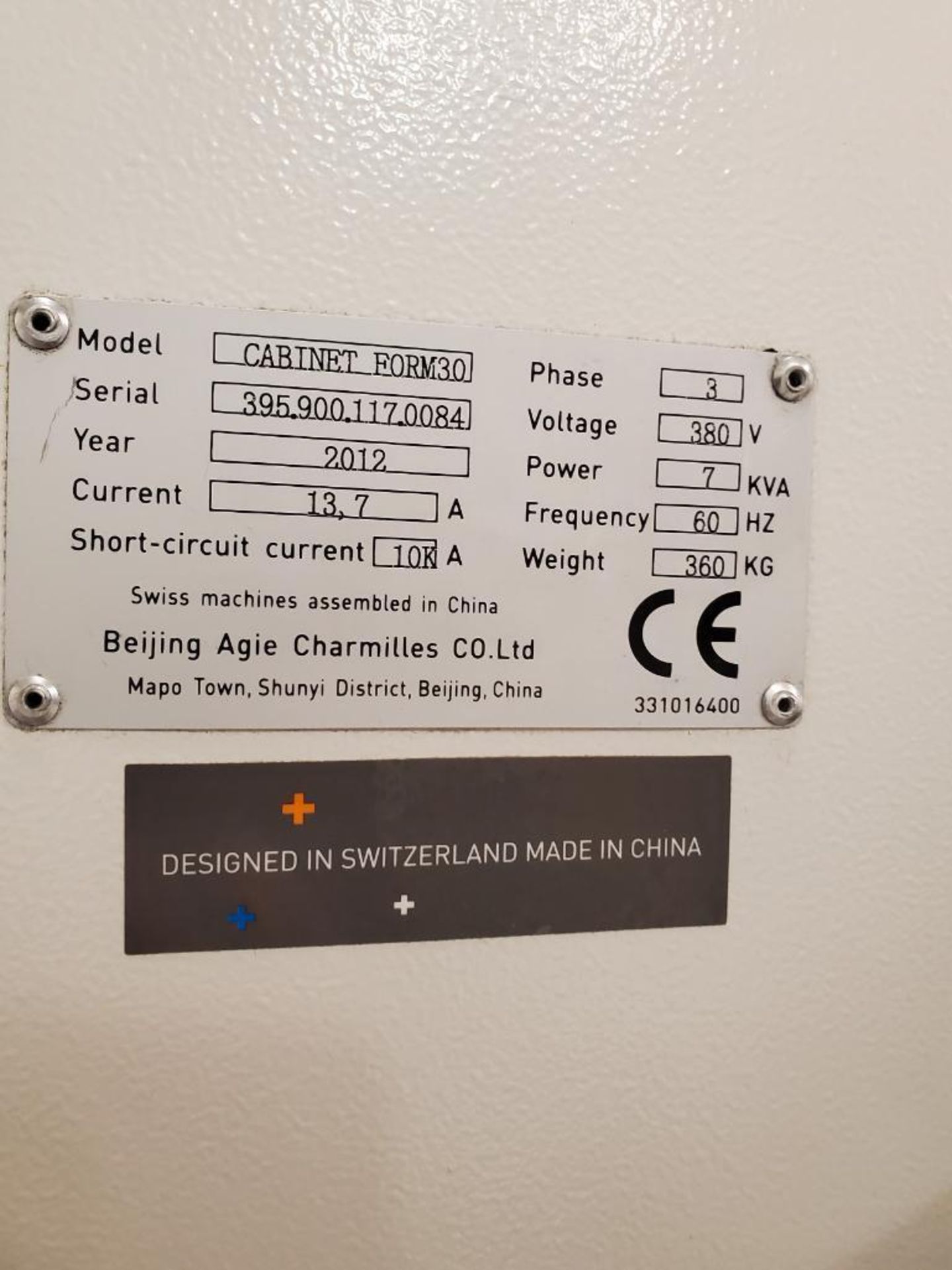 2012 AGIE CHARMILLES +GF+ FORM 30 EDM SINKER MACHINE, 6-ATC STATION, WATER CHILLER, FORM 30 CONTROL - Image 23 of 29