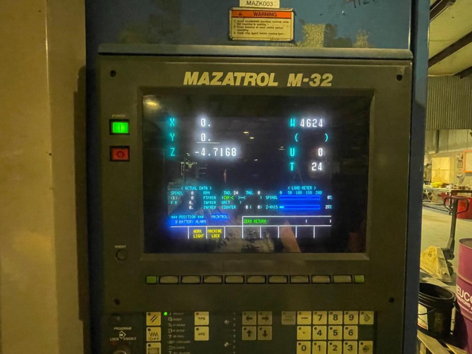 1989 MAZAK AJV25/405 CNC VERTICAL MACHINING CENTER, S/N 83116, MAZATOL M-32 CONTROL (LOCATION: 6670 - Image 7 of 7