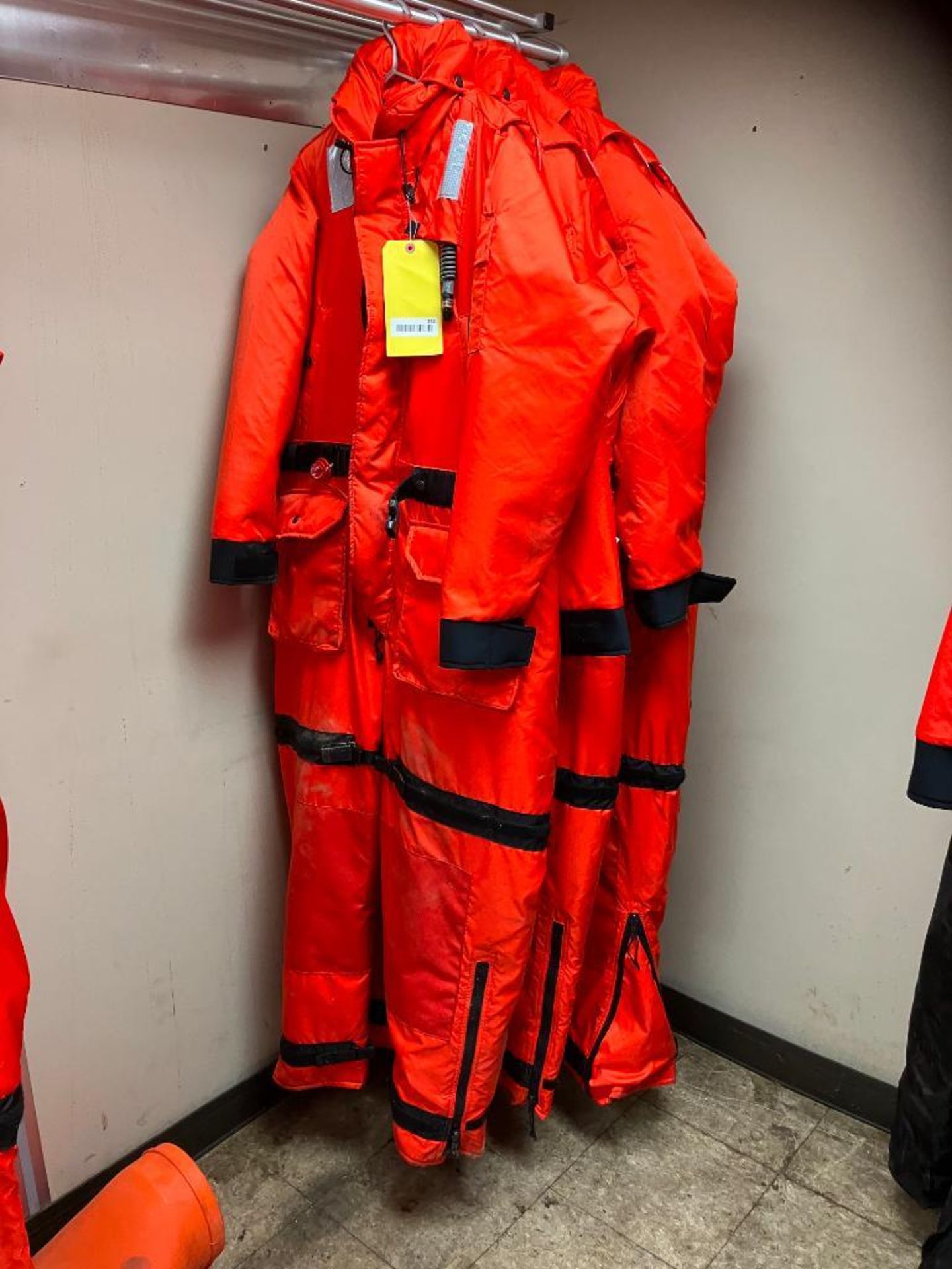 (4) MUSTANG SURVIVAL MS2175 DELUXE ANTI-EXPOSURE WORK SUITS: (1) MEDIUM, (2) LARGE, (1) EXTRA LARGE