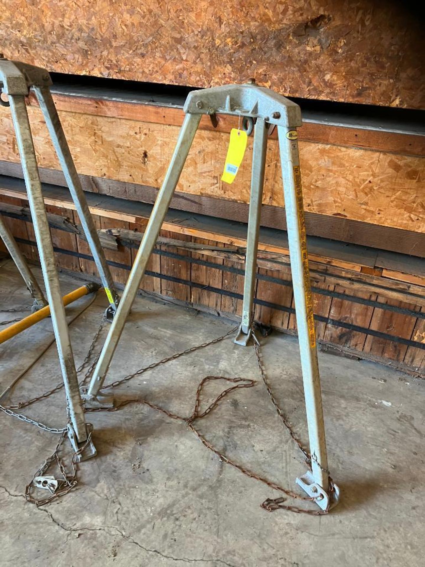 (2) MILLER MANHOLE REPAIR TRIPODS, BUTCO INC. ROPE WINCH, MODEL KX1550