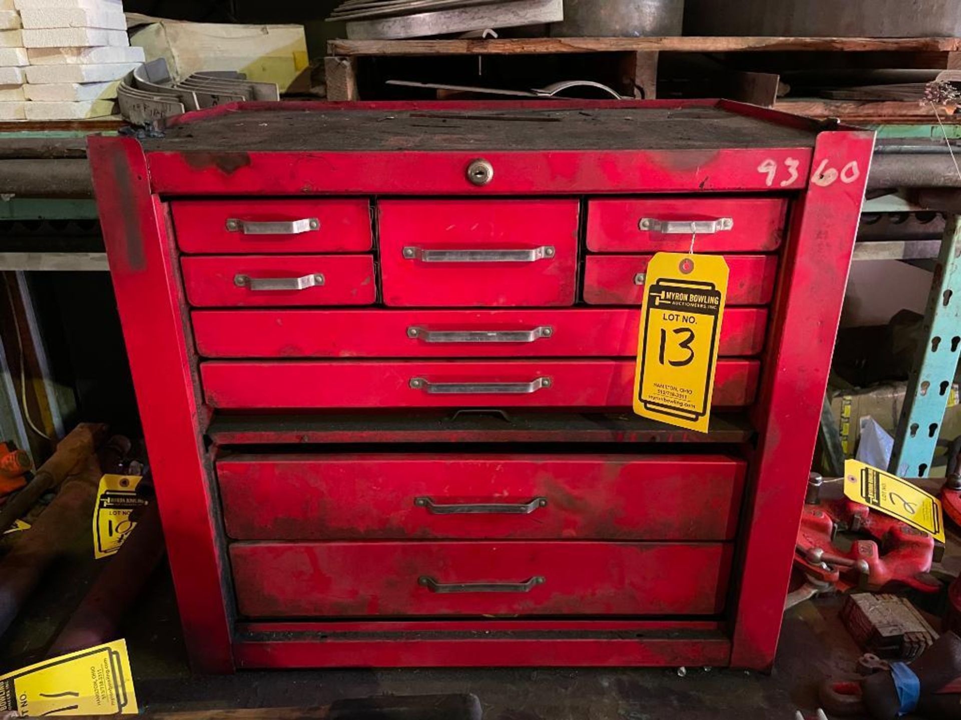 36'' X 72'' WELDING TABLE, 5-DRAWER VIDMAR CABINET, W/ TOOLBOX - Image 2 of 3