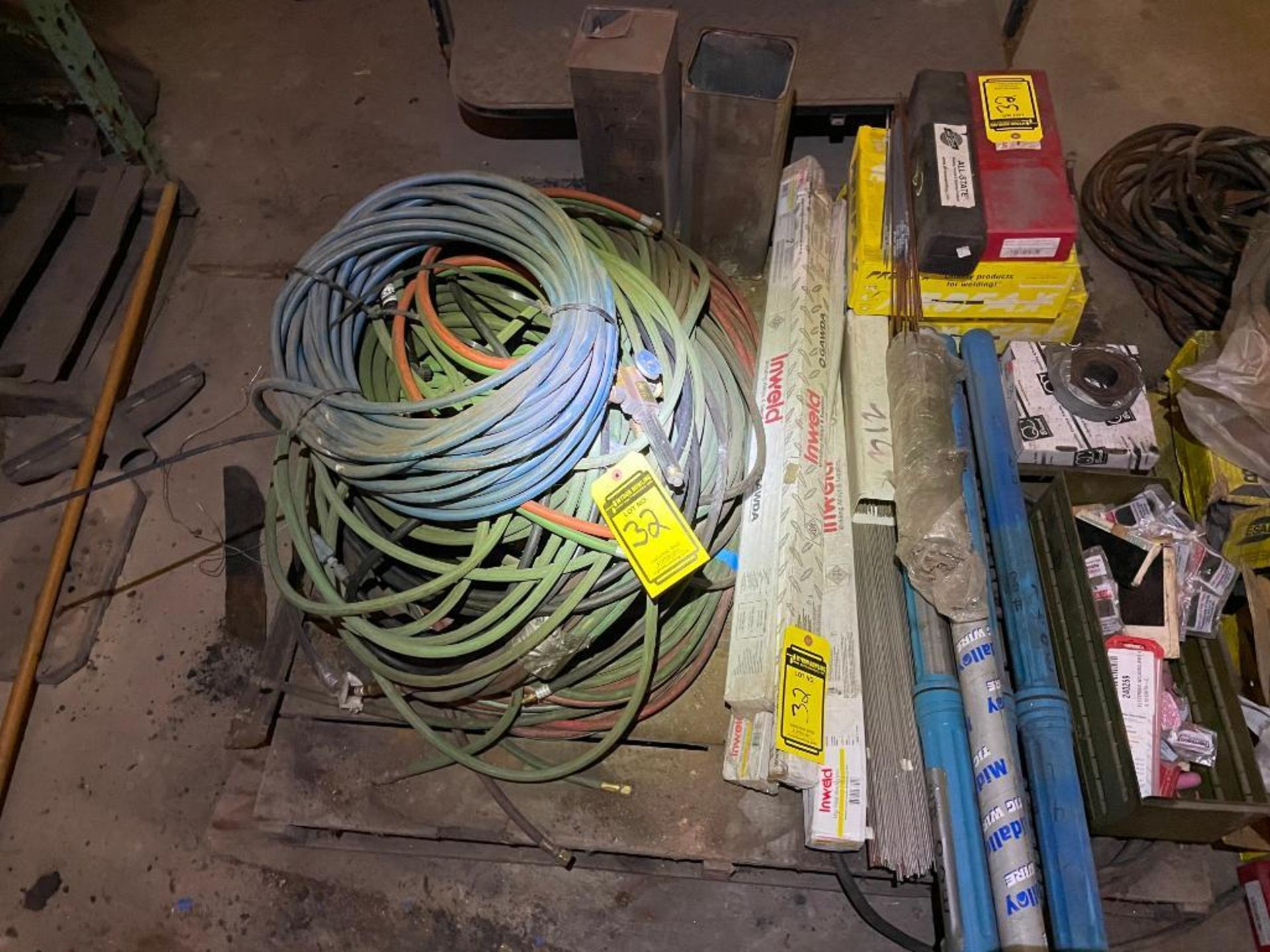 SKID OF ASSORTED WELDING COMPONENTS