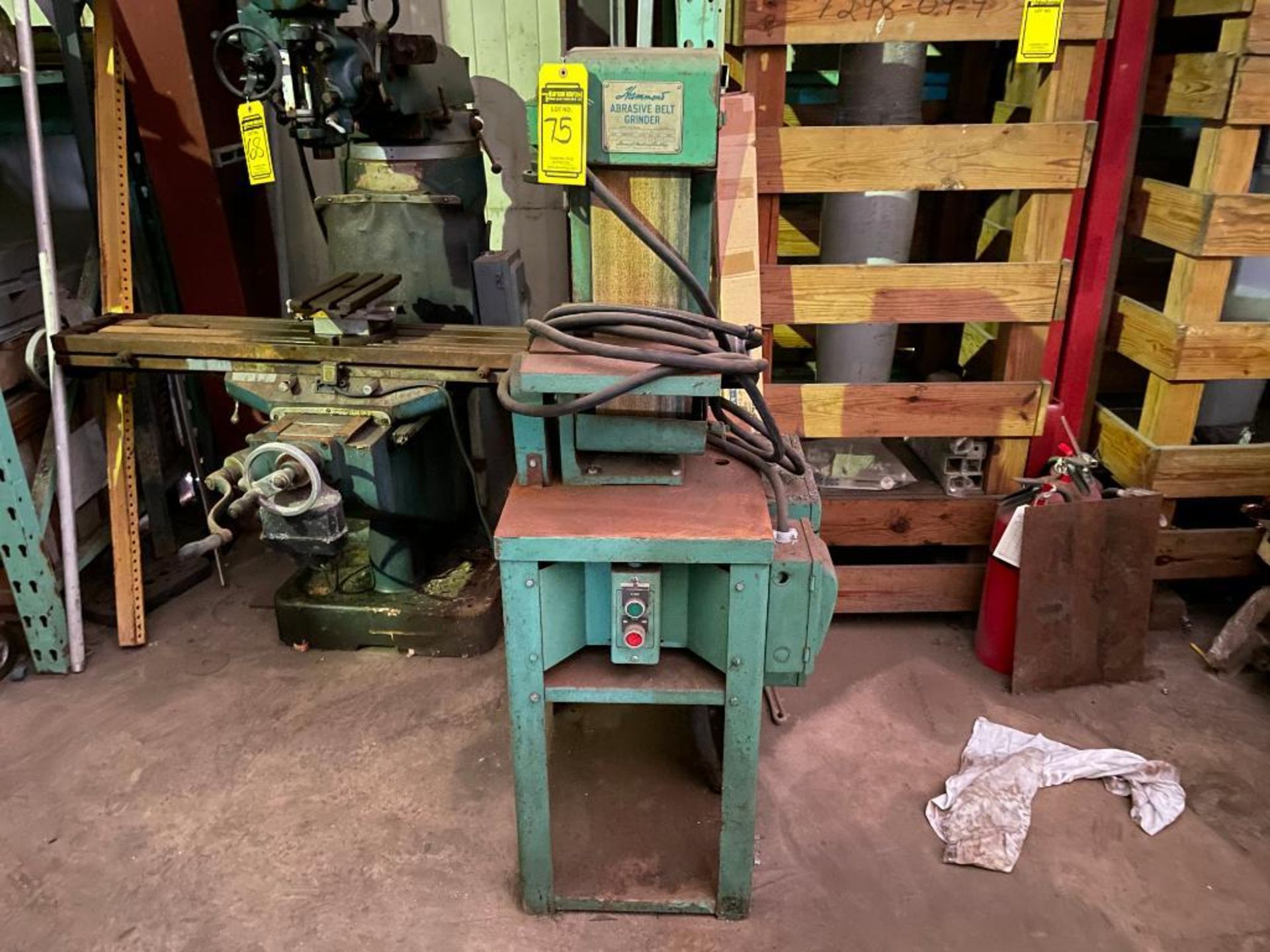 HAMMONS ABRASIVE BELT GRINDER, 6'', MODEL 600-W, S/N 1795 (OUT OF SERVICES)