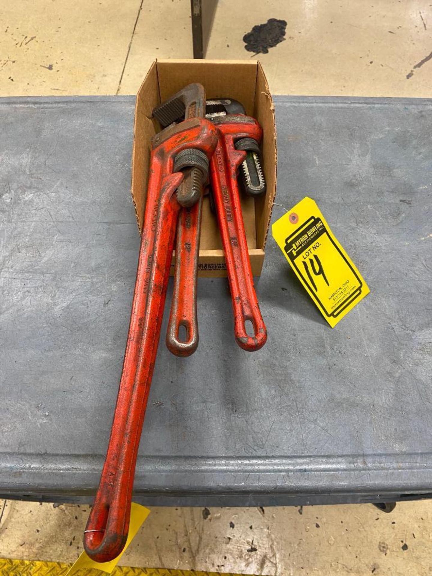 (1) 24" RIDGID PIPE WRENCH, (2) 18" RIDGID PIPE WRENCHES