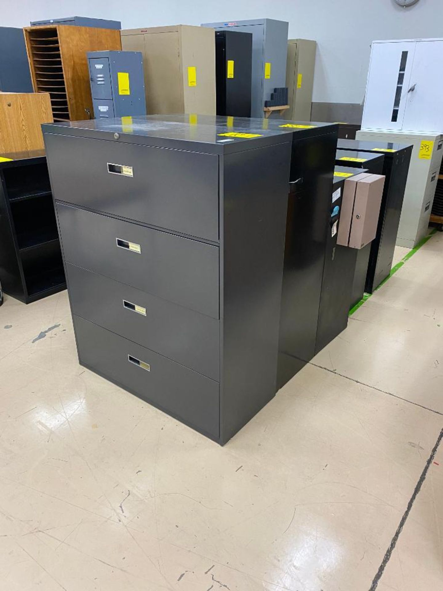 (2) WIDE FILING CABINETS, (3) CABINETS