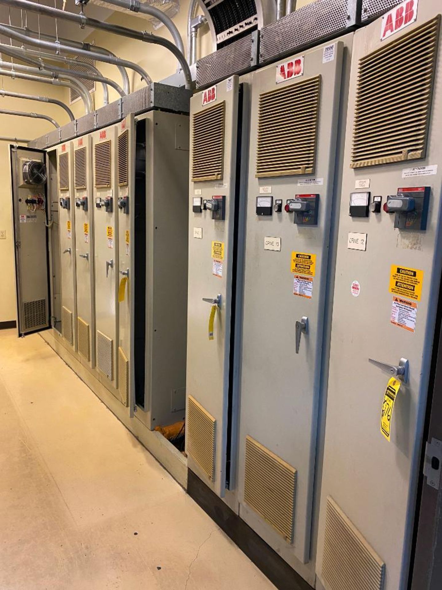 (17) ABB DRIVE CABINETS, S/N 834 S-262523 (NO WIRE, WIRE CUT AS CLOSE TO THE BOX AS POSSIBLE)