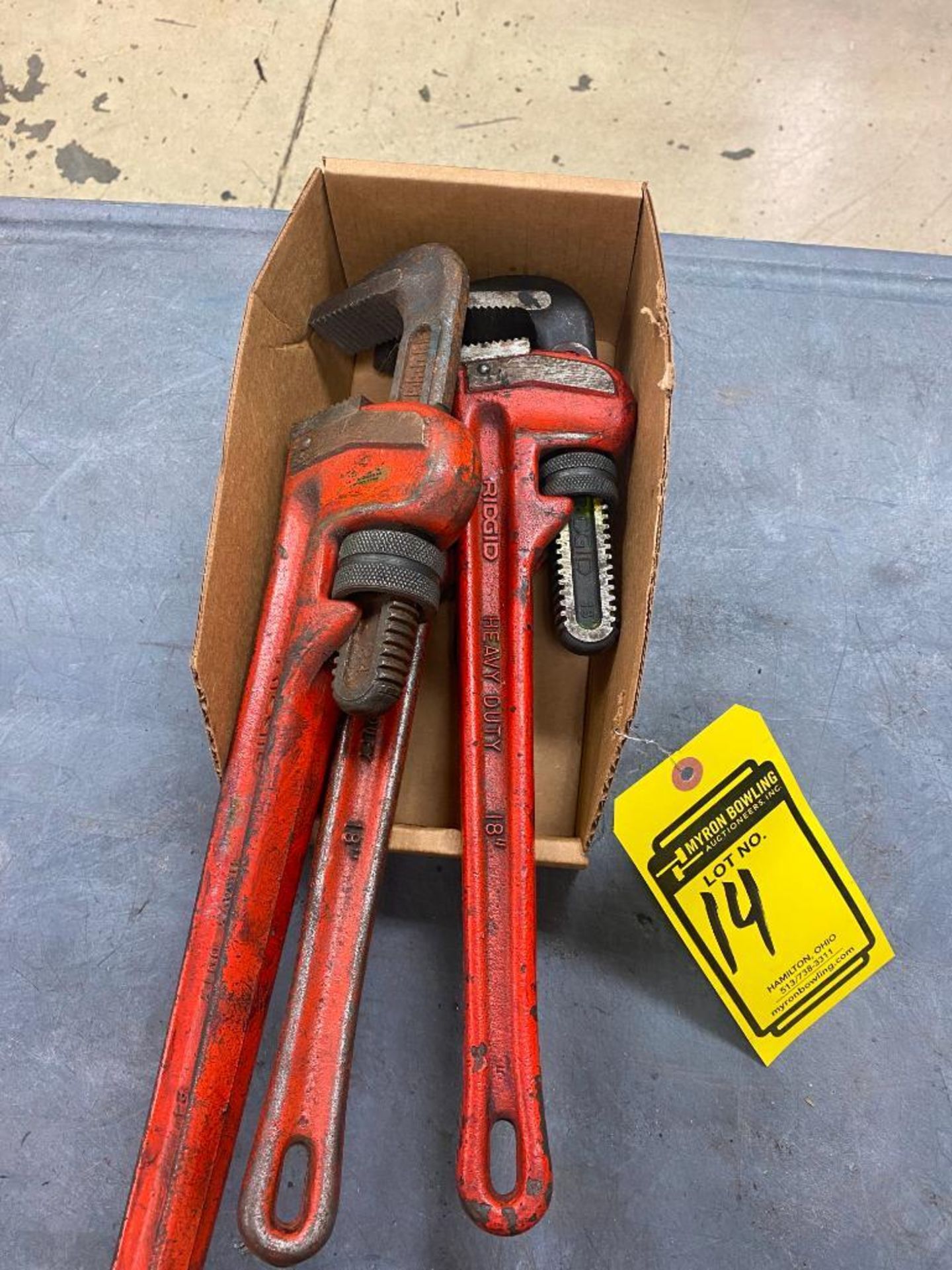 (1) 24" RIDGID PIPE WRENCH, (2) 18" RIDGID PIPE WRENCHES - Image 2 of 2
