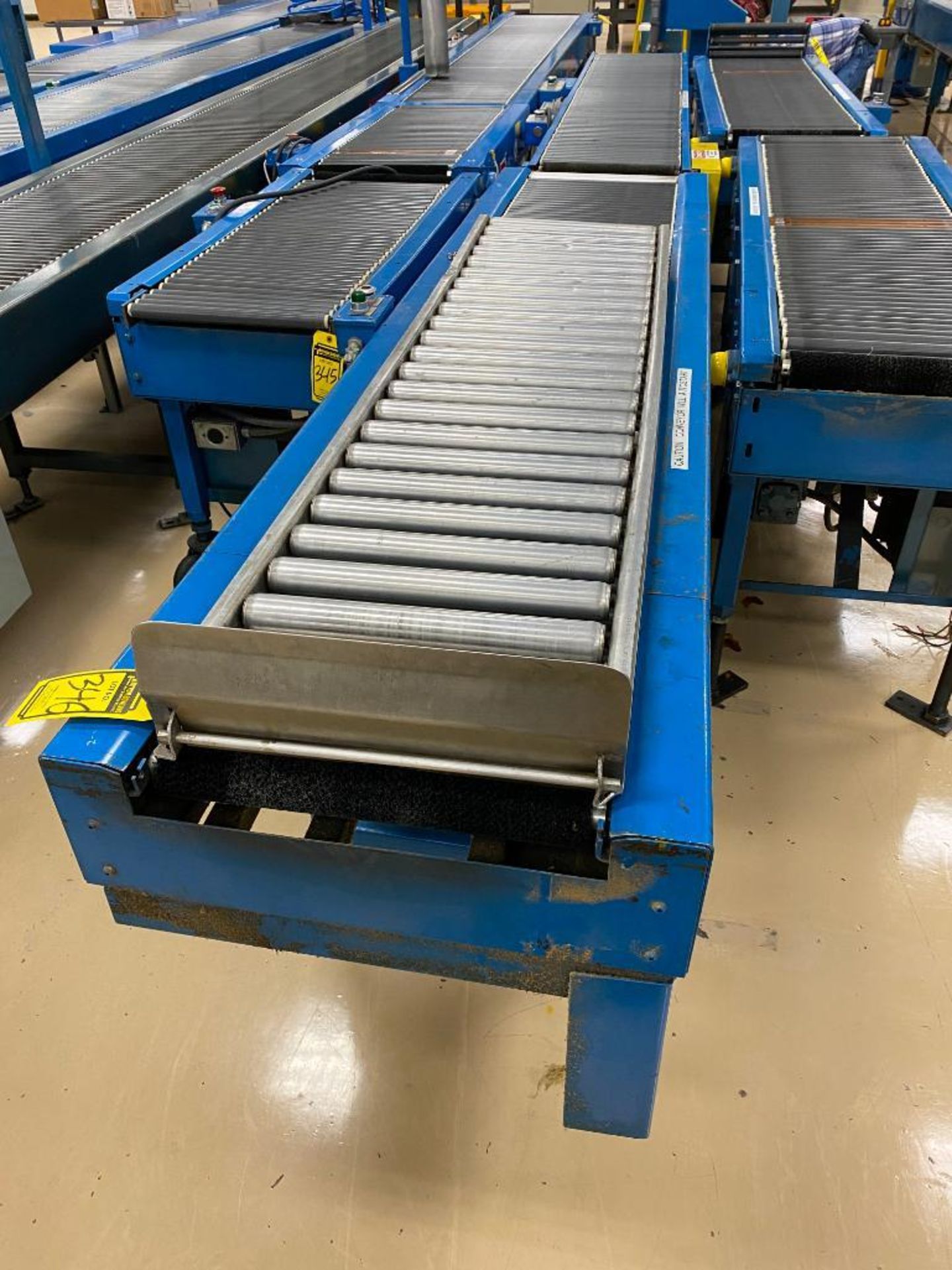 (2) 9' X 18" POWER ROLLING CONVEYORS, (1) 6' X 16" MANUAL ROLLING CONVEYOR