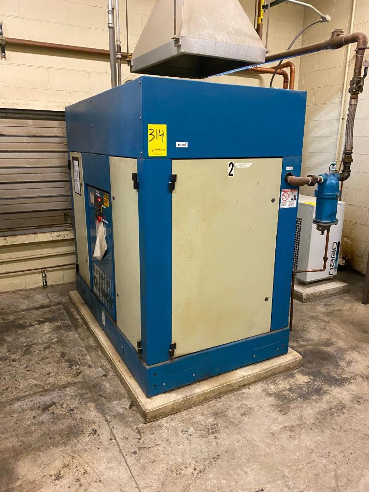 QUINCY QSF50-125 ROTARY SCREW AIR COMPRESSOR, 3,399 HOURS
