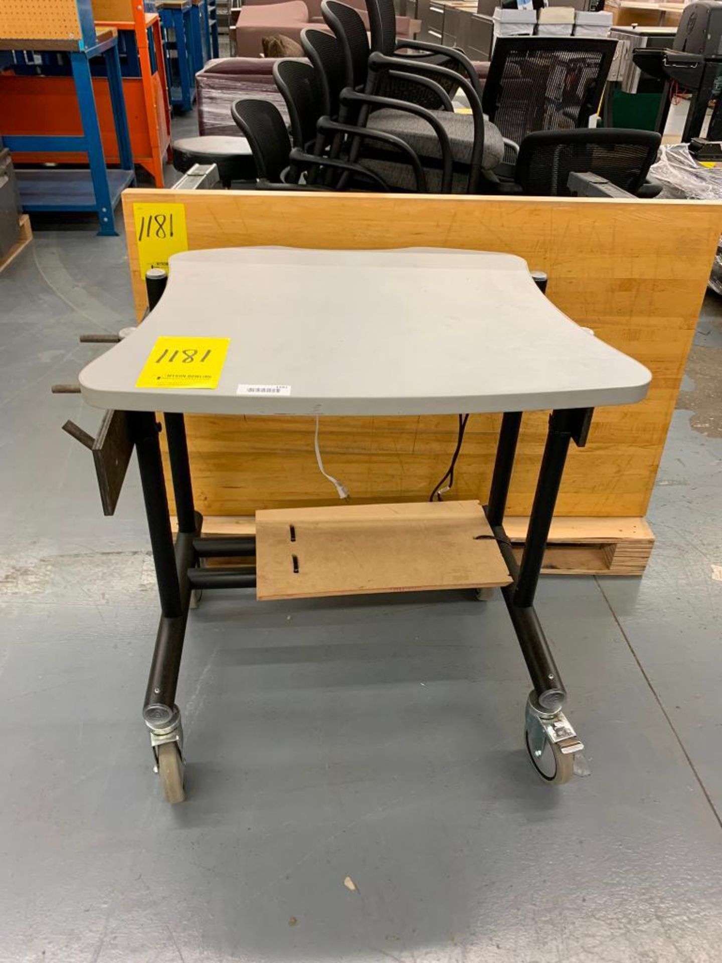 COMPUTER TABLE, 48" X 30" BUTCHER BLOCK TABLE