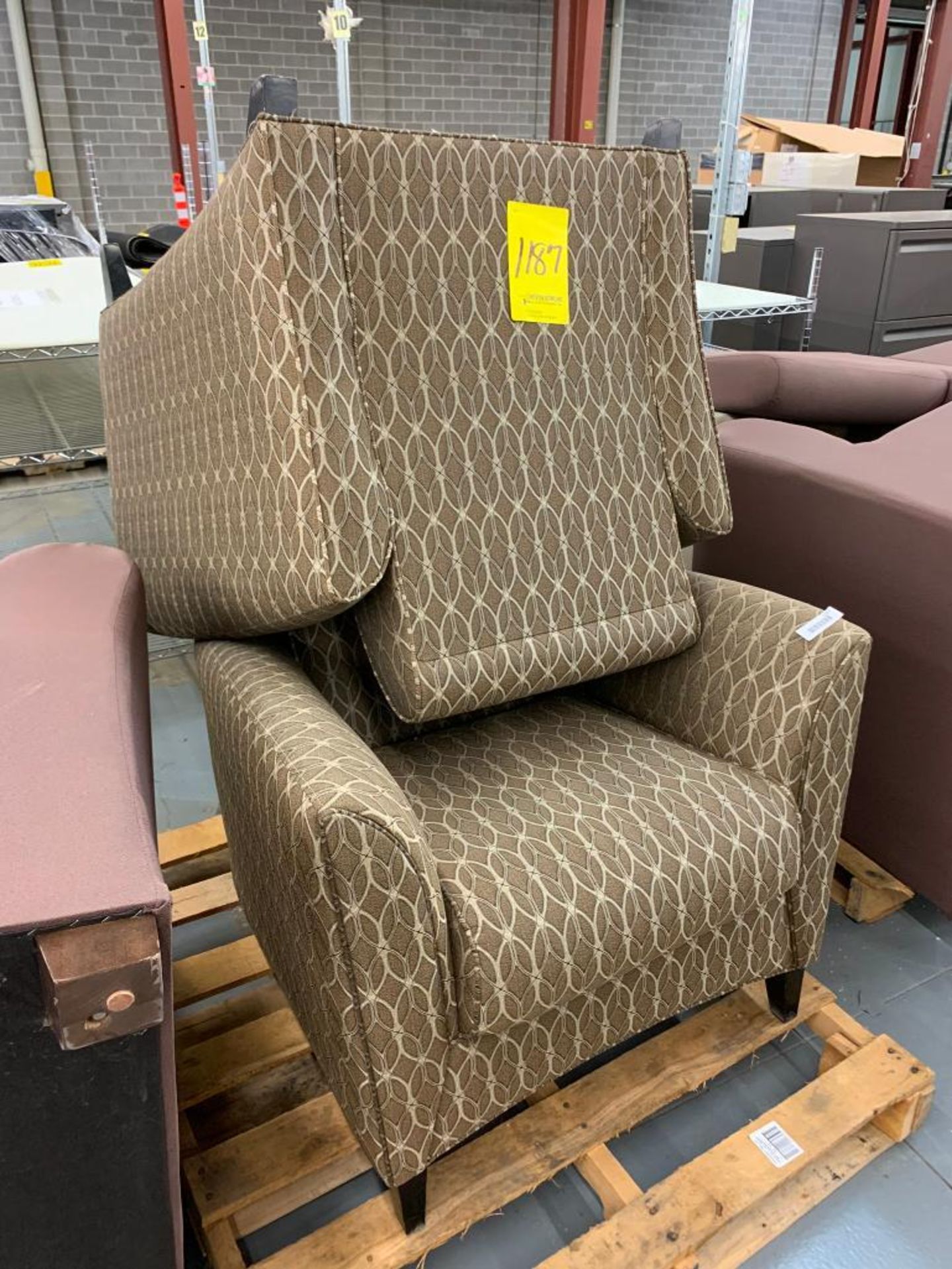 (2) PATTERNED LOBBY CHAIRS