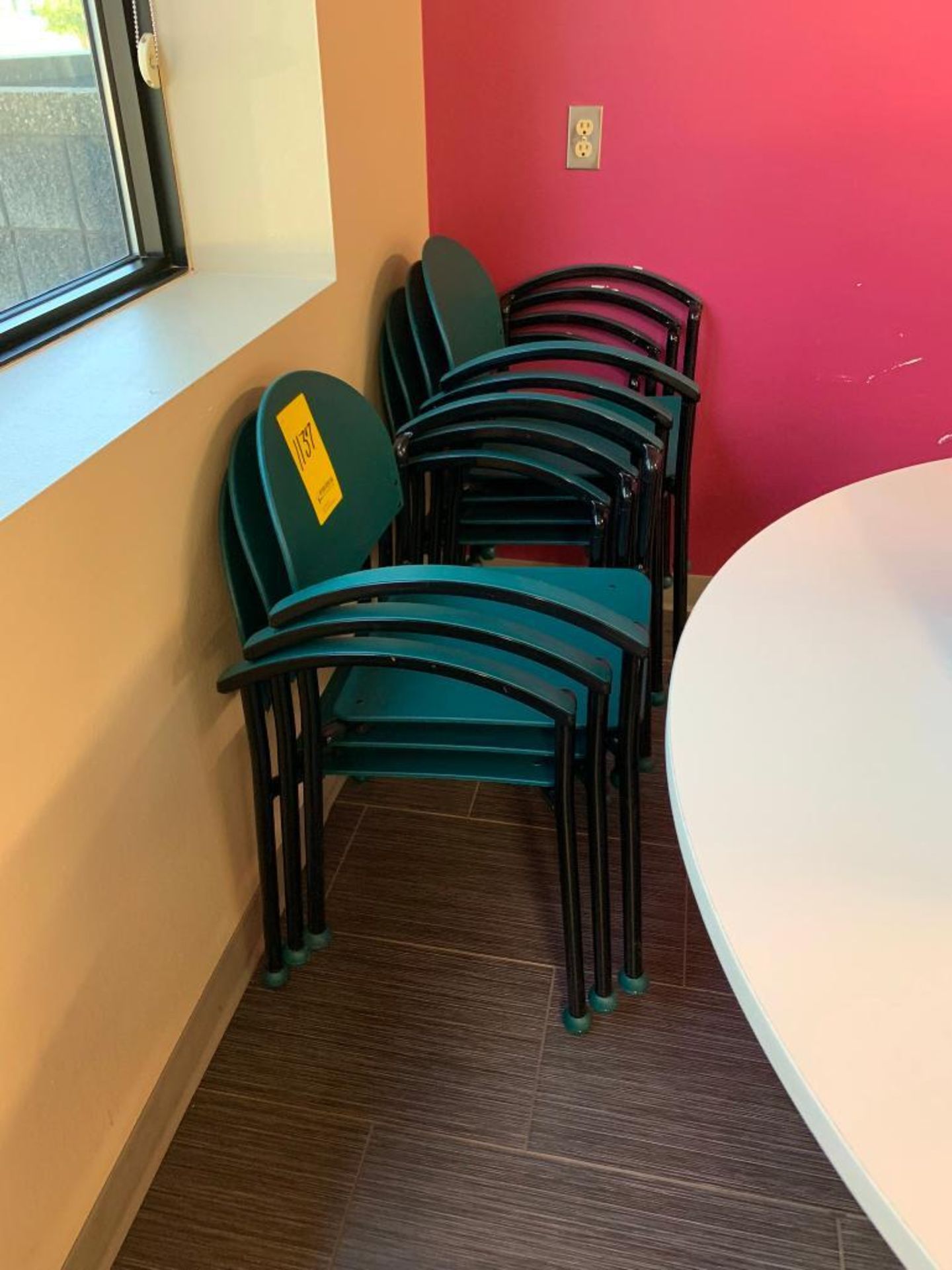 (150) GREEN CAFETERIA CHAIRS - Image 2 of 3