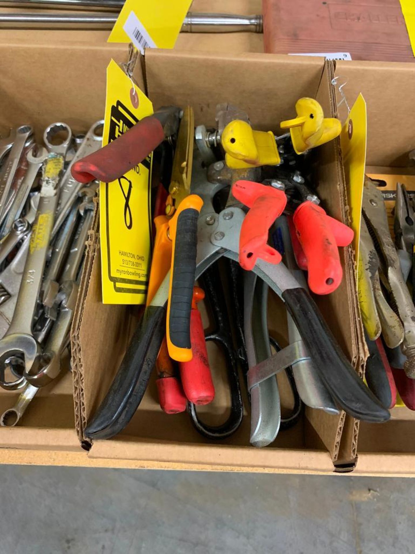 BOX W/ SNIPS, WISS BENDERS, SHEARS