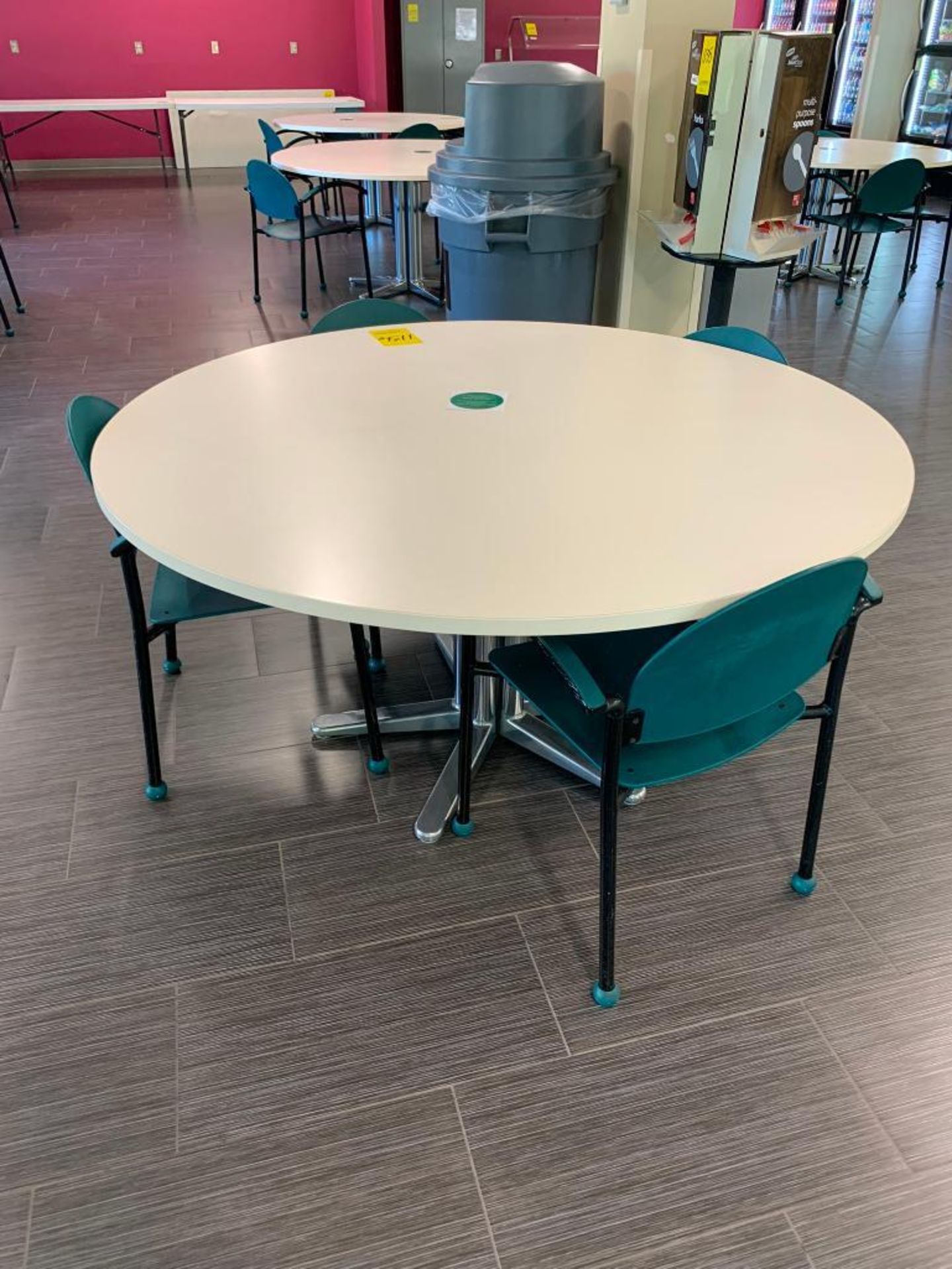 (32) 5' DIA. CAFETERIA TABLES