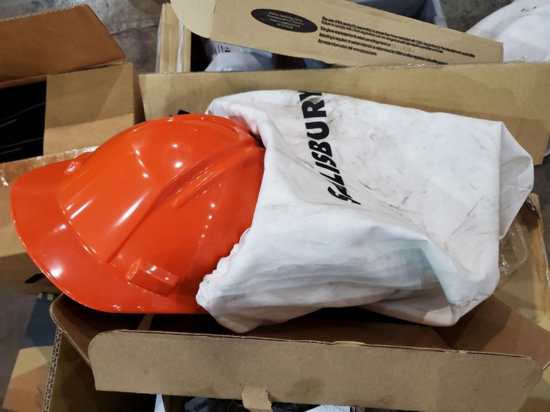PALLET OF (2) DEFIBRILLATORS, SAFETY GLASS, GLOVES, HARD HATS W/ SHIELDS, & MORE - Image 8 of 8