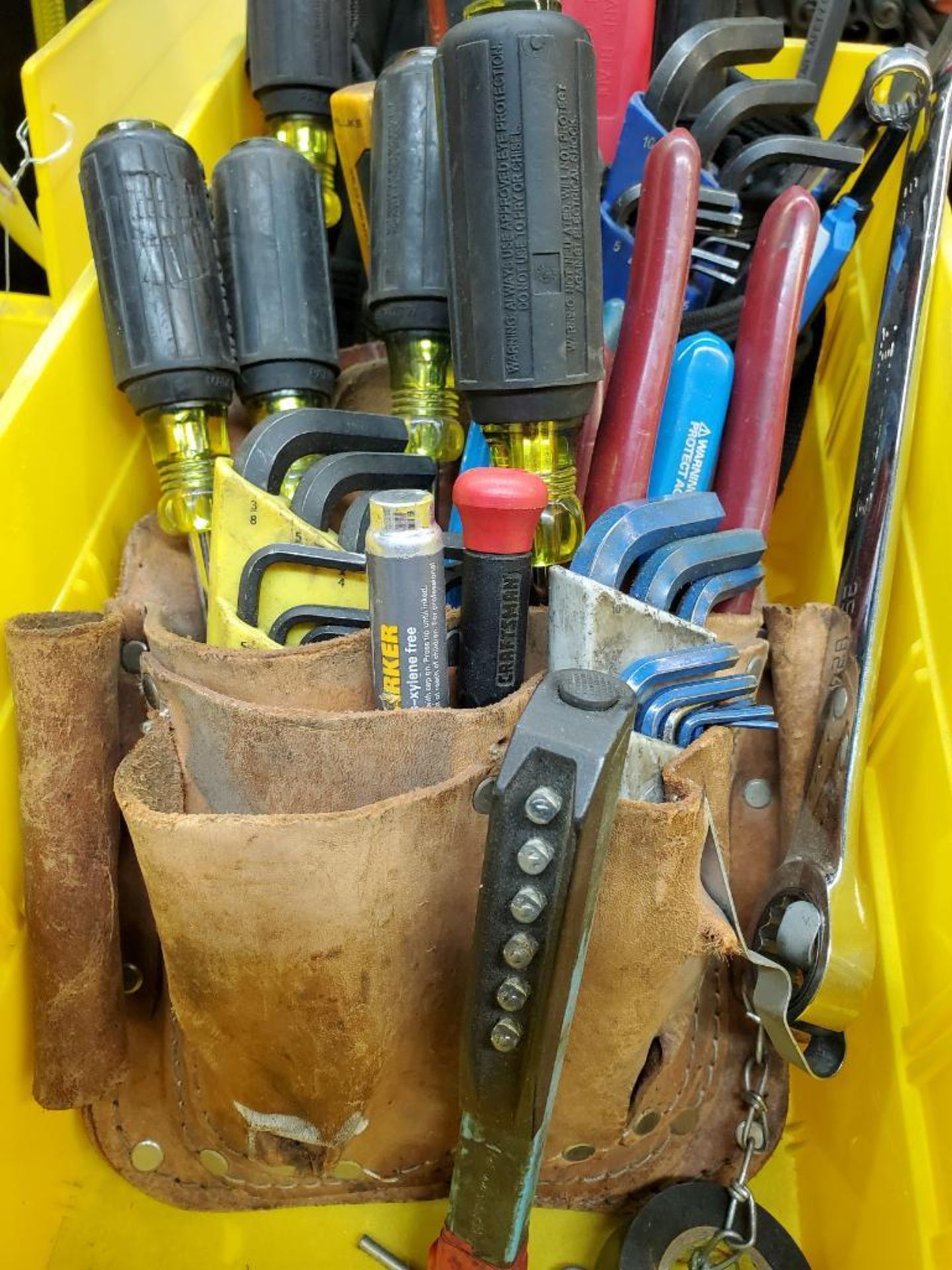 (2) TOOLBELT POUCHES W/ SCREWDRIVERS, ALLEN WRENCHES, COMBINATION WRENCHES, & ASSORTED - Image 2 of 3