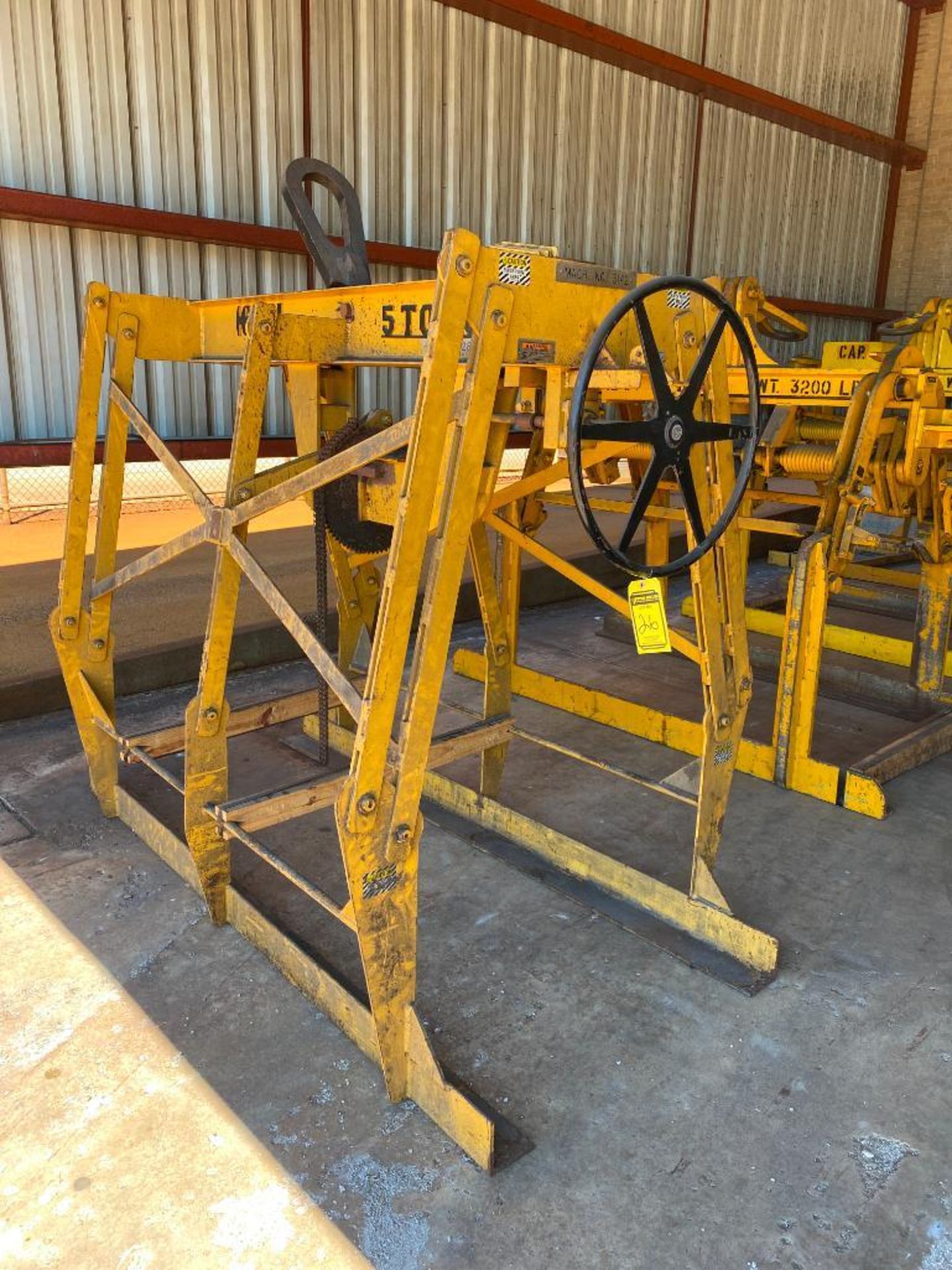 CALDWELL 5-TON MECHANICAL SHEET LIFTER, MODEL 266-5-72, S/N 13784-1/04254, MACHINE WEIGHT: 2,000 LB.