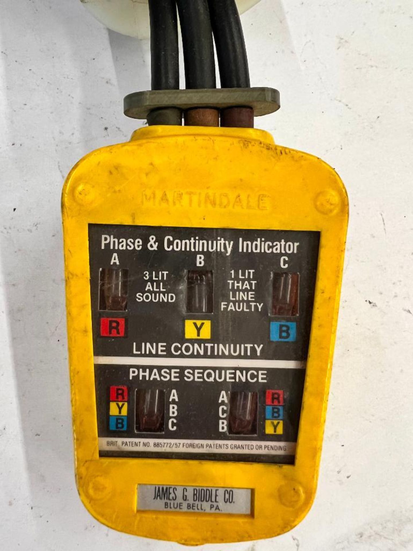 JAMES G BIDDLE COMPANY PHASE & CONTINUITY INDICATOR, CAT. NO. 565250, 100-600V, 40-60 HZ - Image 2 of 3