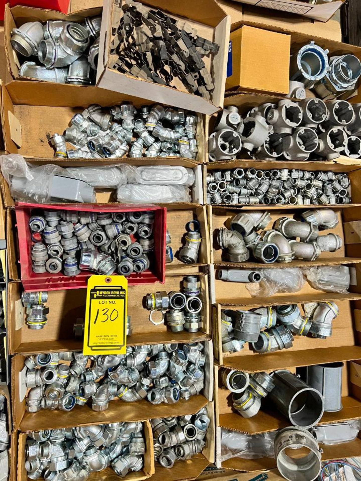 SKID OF ASSORTED ELECTRICAL: CONDUIT, ELBOWS, ADAPTERS, HANGERS