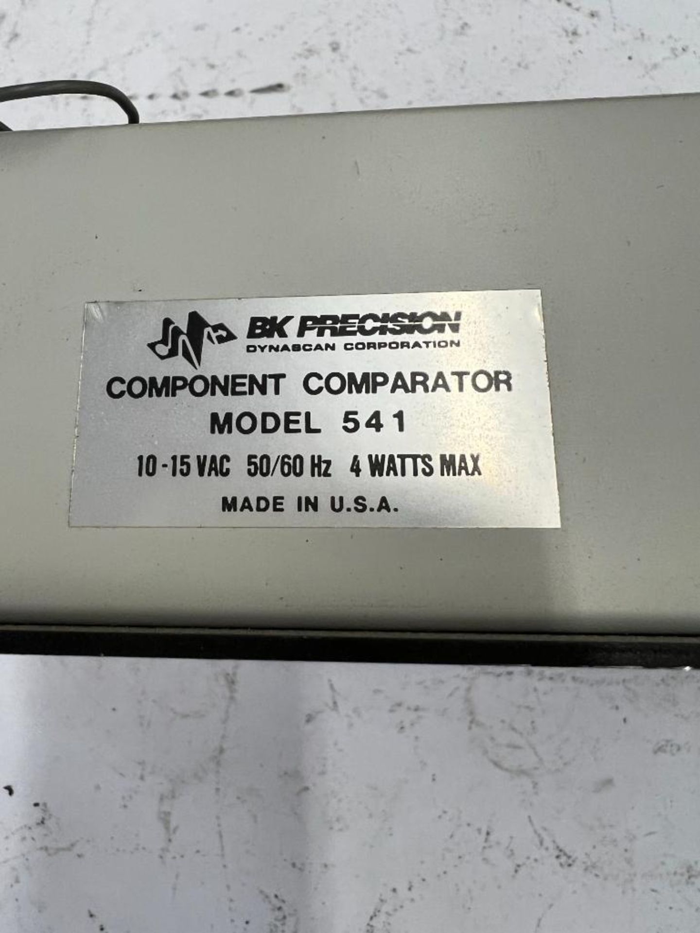 BK PRECISION COMPONENT COMPARATOR, MODEL 541, 10-15 VAC, 50/60 HZ, 4 WATTS MAX - Image 2 of 3